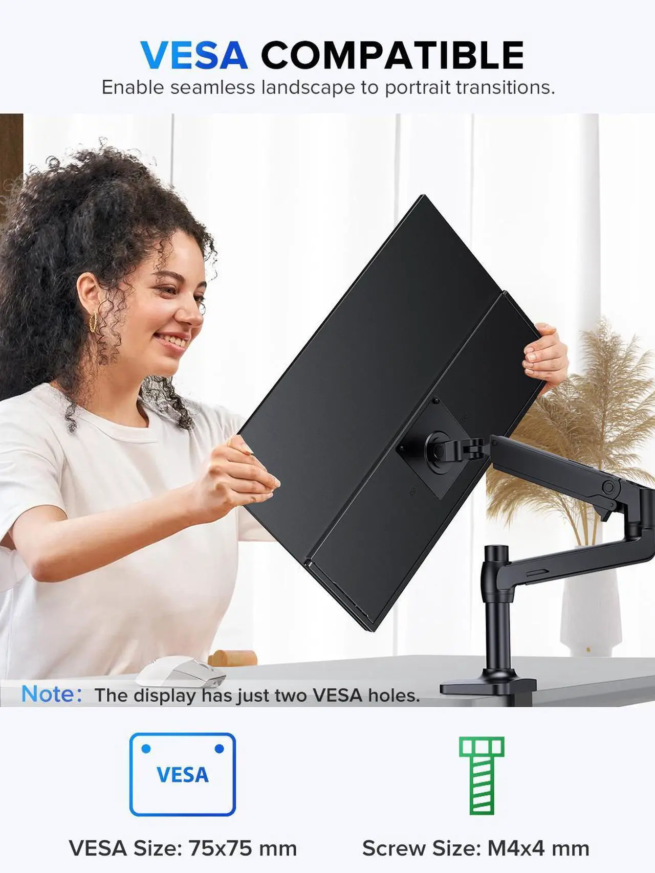 Alt view image 7 of 7 - UPERFECT 18" 2K 144Hz 100% DCI-P3 500Nits Portable Gaming Monitor with VESA, Stand, FreeSync & HDR - Ultra-Slim & Lightweight Frameless Display