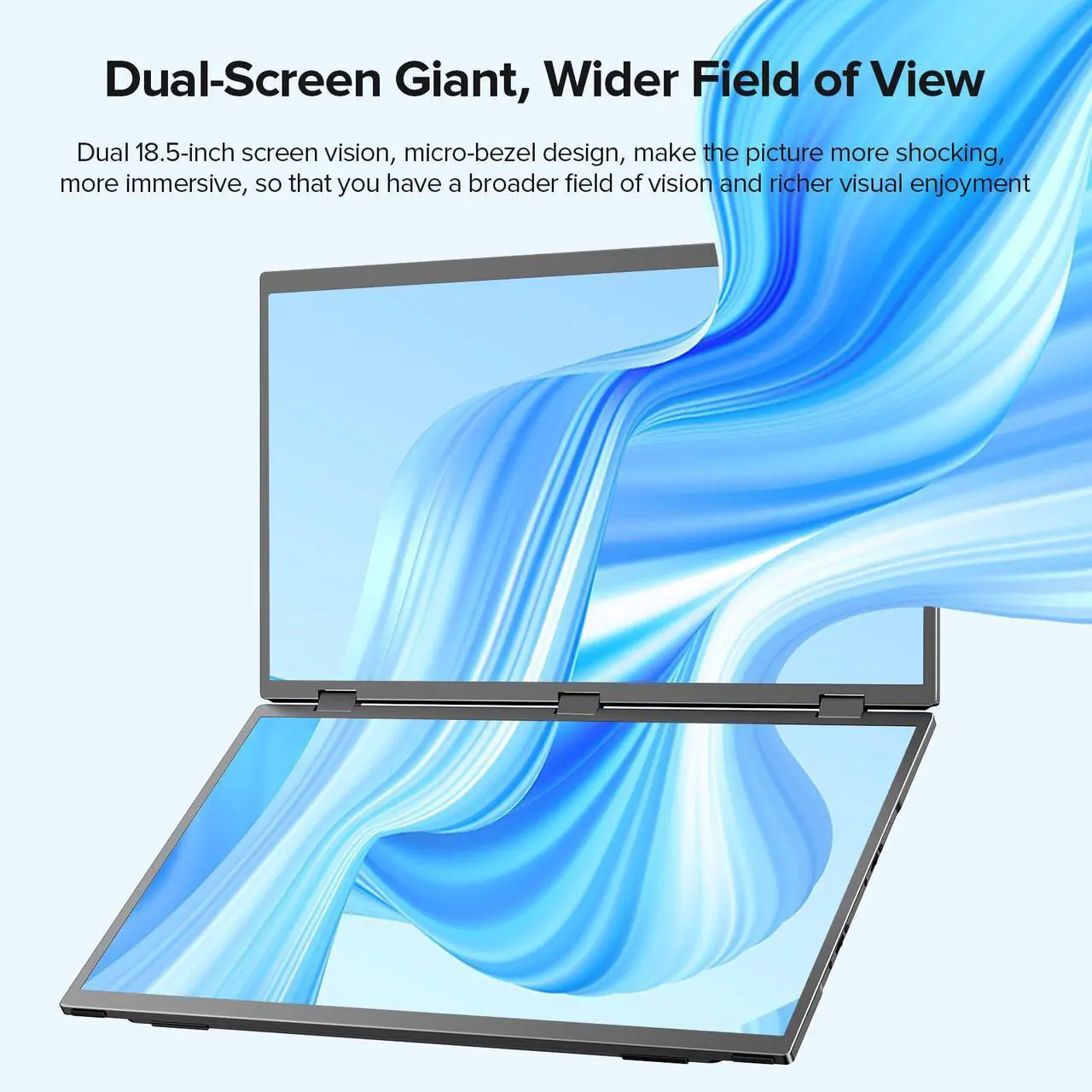 Alt view image 3 of 7 - UPERFECT 18.5" 100Hz Dual Touchscreen Monitor with HDR, 360° Folding, VESA & Stand for Laptop, PC, Phone, Game Console (Plug & Play, No Driver Needed)