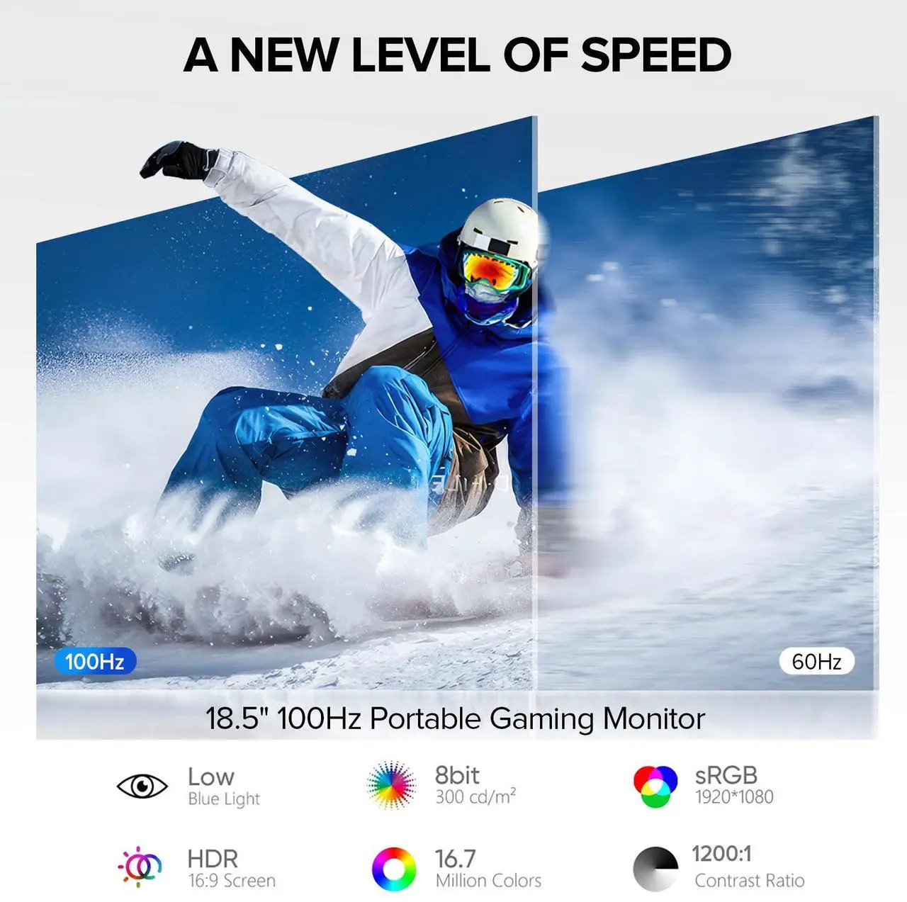 Alt view image 4 of 7 - UPERFECT 18.5" 100Hz Dual Touchscreen Monitor with HDR, 360° Folding, VESA & Stand for Laptop, PC, Phone, Game Console (Plug & Play, No Driver Needed)