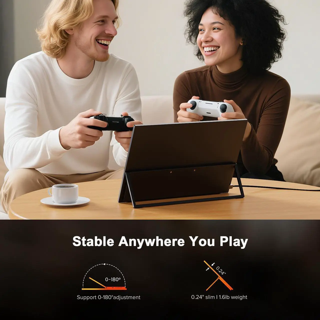 Alt view image 6 of 7 - UPERFECT 24.5" Portable Monitor with Stand - 240Hz Refresh Rate, 1920*1080, 240HZ HDMI/Type-C, for Work & Gaming