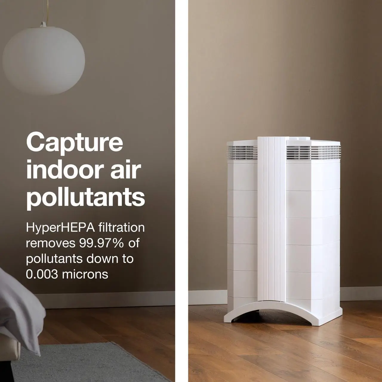 Alt view image 2 of 7 - IQAir HealthPro Plus XE Air Purifier - Smart HyperHEPA Filtration for Large Rooms up to 1125 sq ft - Viruses, Allergens, Smoke, Mold, Dust, Pet Dander, Swiss Made, WiFi Enabled