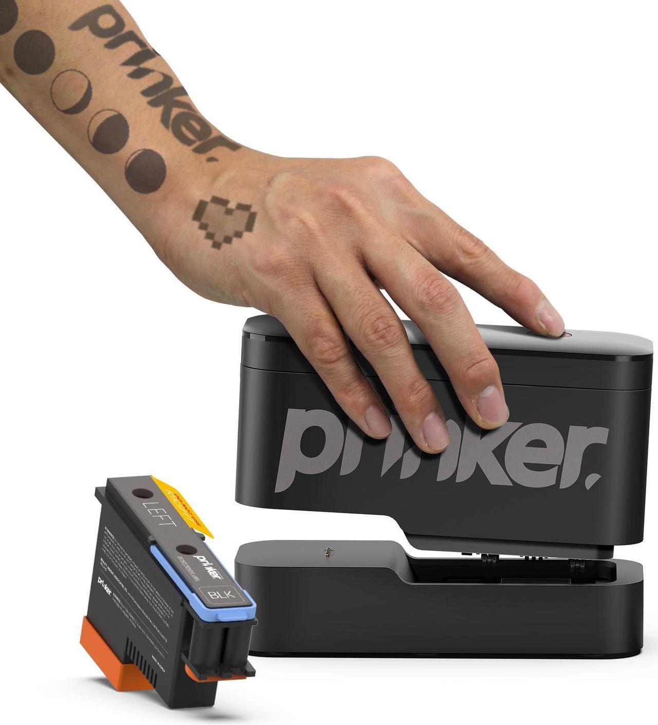 Main image of Prinker S Temporary Tattoo Device Package for Your Instant Custom Temporary Tattoos with Premium Cosmetic Black Ink - Compatible w/iOS & Android devices