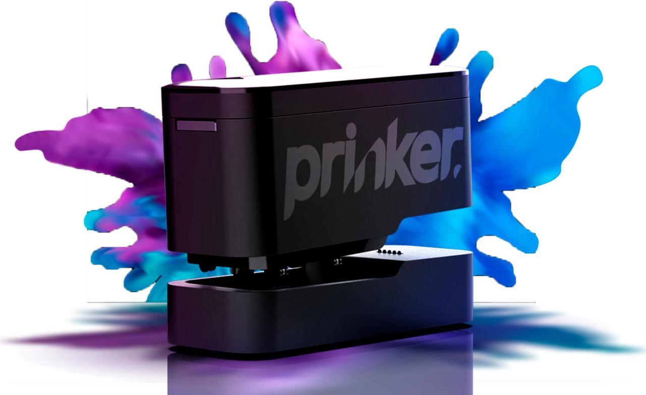 Alt view image 4 of 3 - Prinker S Temporary Tattoo Device Package for Your Instant Custom Temporary Tattoos with Premium Cosmetic Black Ink - Compatible w/iOS & Android devices