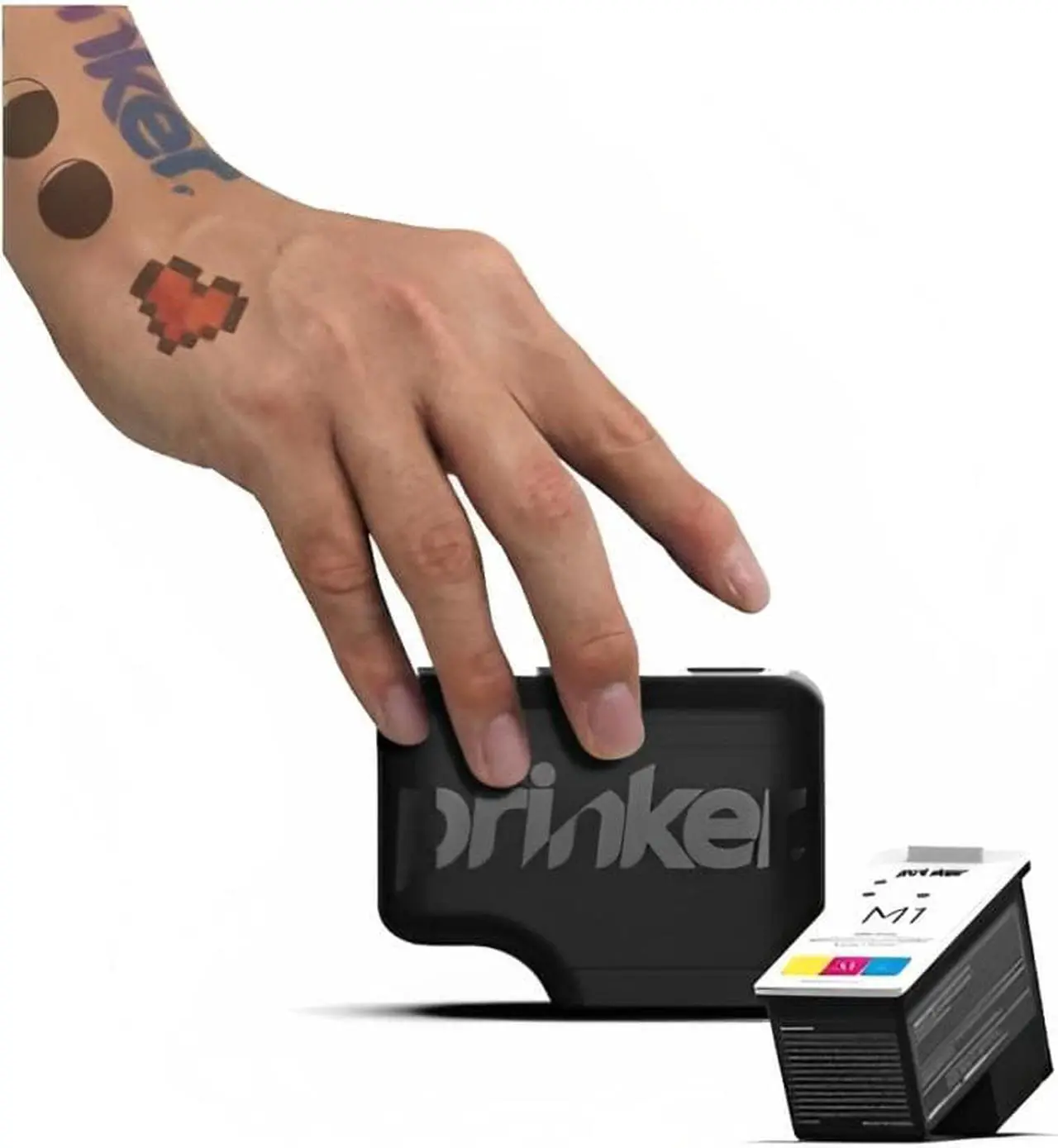 Alt view image 3 of 4 - Prinker M Temporary Tattoo Device Package for Your Instant Custom Temporary Tattoos with Premium Cosmetic Full Color - Compatible w/iOS & Android devices