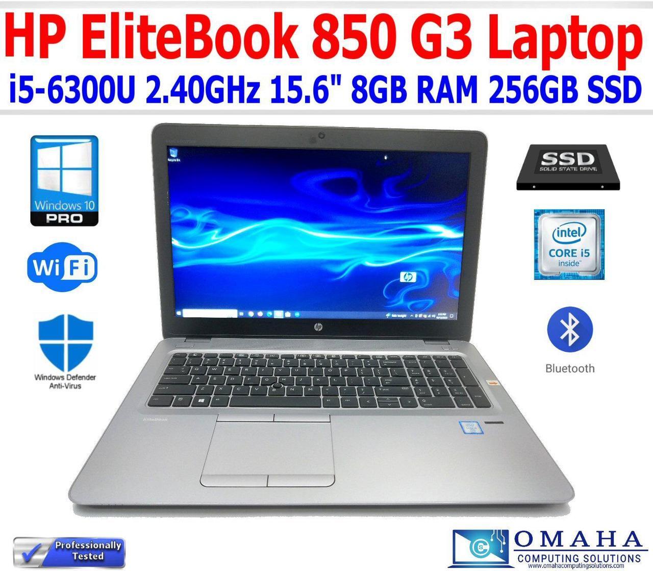 Main image of HP ELITEBOOK 850 G3 LAPTOP i5-6300U 2.40GHz 15.6" 8GB RAM 256GB SSD WIN10 PRO WIFI/BT