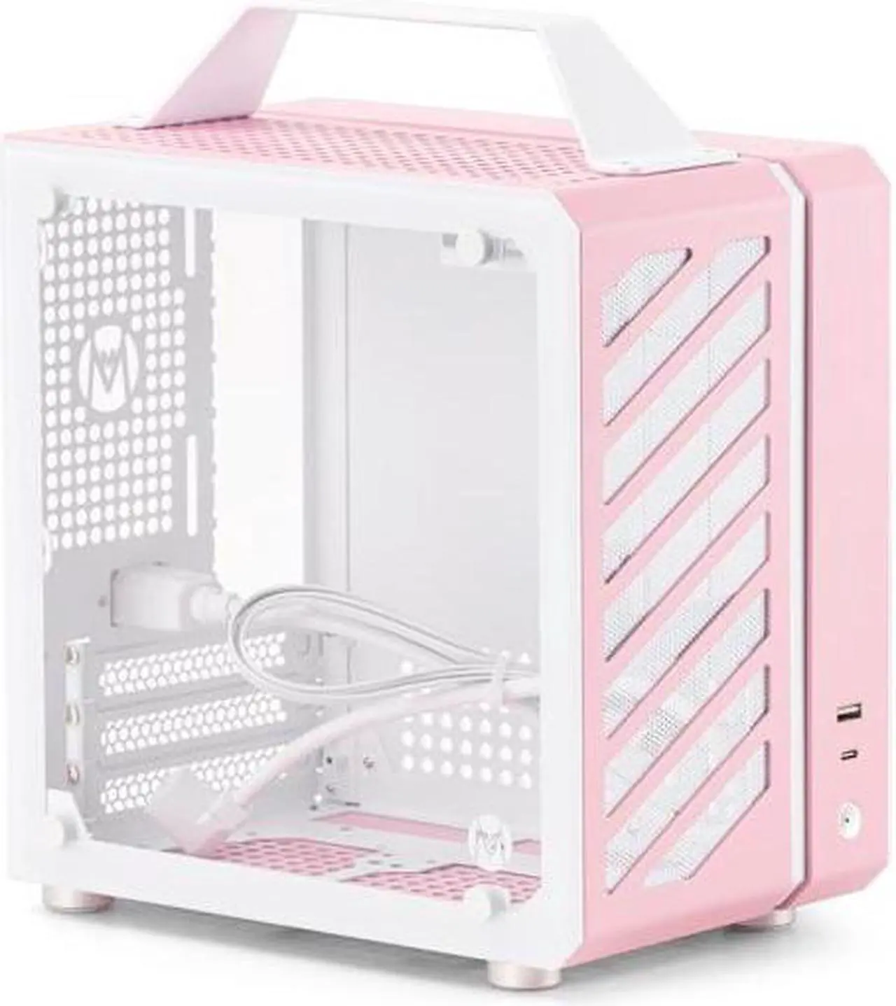 Main image of Mechanic Master C24 Small Cube Sugar Mini-ITX Chassis / Alumium / Steel / Temered Glass ITX Small Form Factor Computer Case  Pink