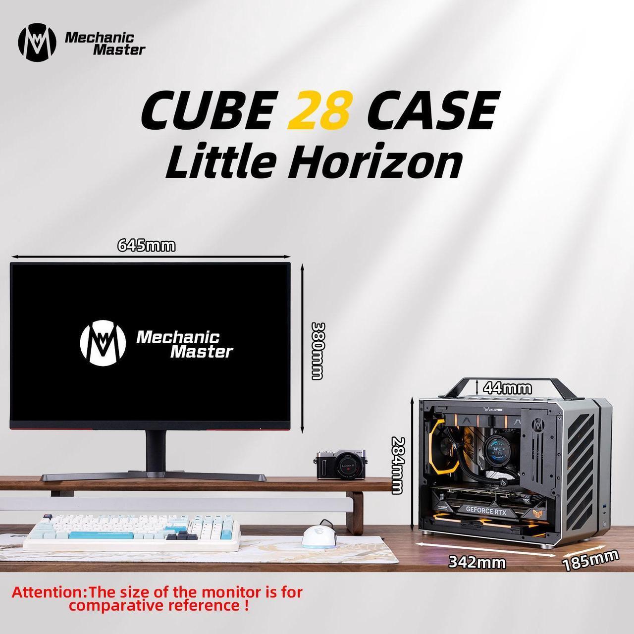 Alt view image 3 of 7 - Mechanic master C28 case | 17.9L ultra-compact portable handle MATX compatible with 240 Aio /162mm air-cooler options SFX & ATX power supply compatible space-saving PC case Case (Moonlight Silver)
