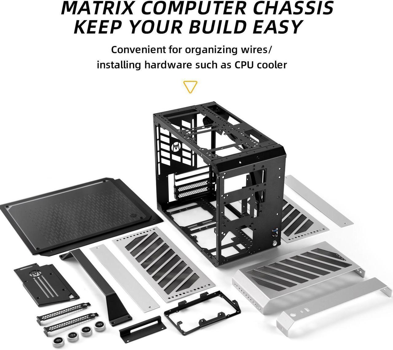 Alt view image 4 of 7 - Mechanic master C28 case | 17.9L ultra-compact portable handle MATX compatible with 240 Aio /162mm air-cooler options SFX & ATX power supply compatible space-saving PC case Case (Moonlight Silver)