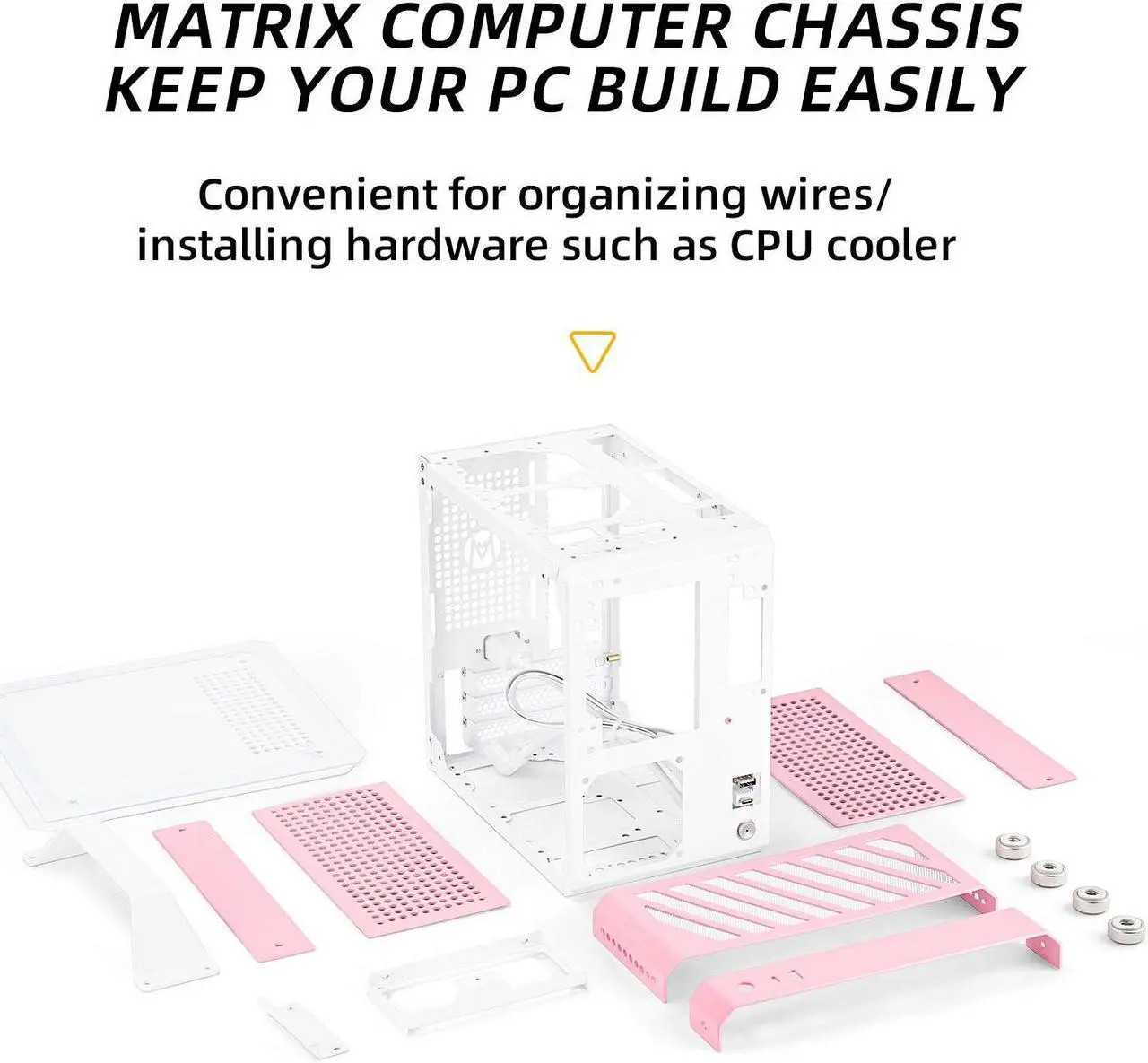 Alt view image 3 of 7 - Mechanic Master C24 Small Cube Sugar Mini-ITX Chassis / Alumium / Steel / Temered Glass ITX Small Form Factor Computer Case  Pink
