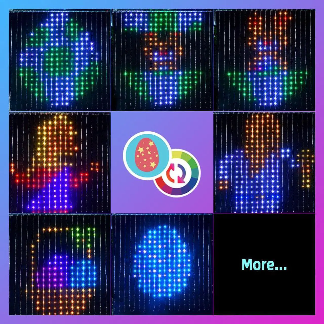 Alt view image 4 of 7 - LED RGB Smart Curtain String Lights Fairy Wedding Decoration APP Remote Control DIY For Home Bedroom Festival Garland Decor 2023