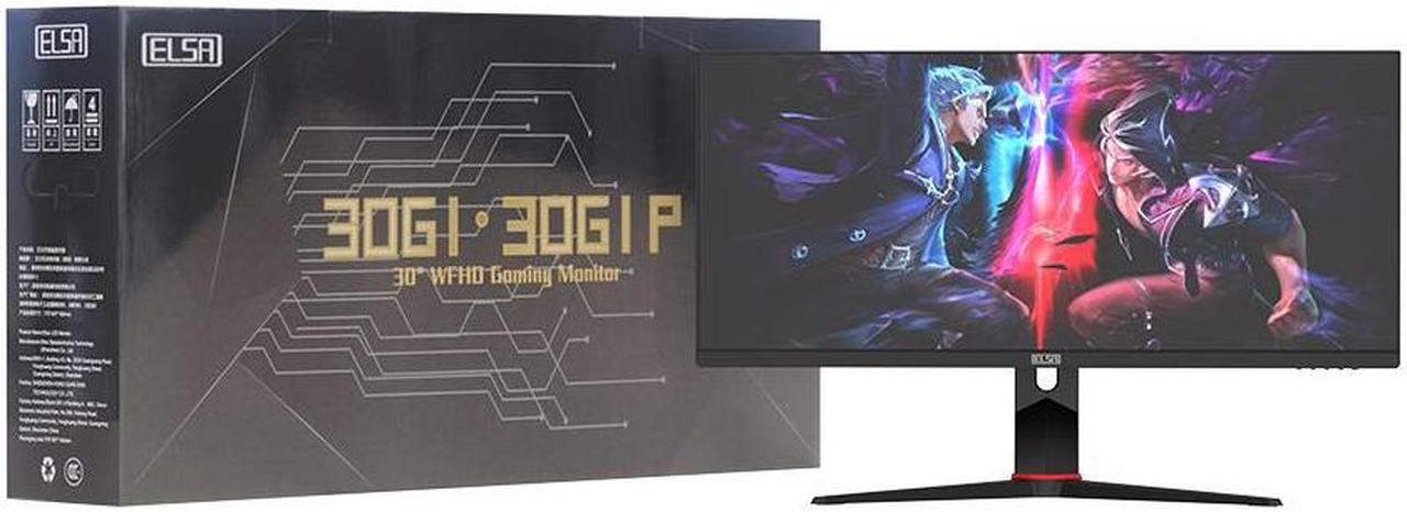 Alt view image 7 of 7 - ELSA 30'' Ultrawide 21:9 WFHD 2560x1080 200hz 1ms Response IPS Gaming Monitor FreeSync 104% sRGB DisplayPort,HDMI,30G1P