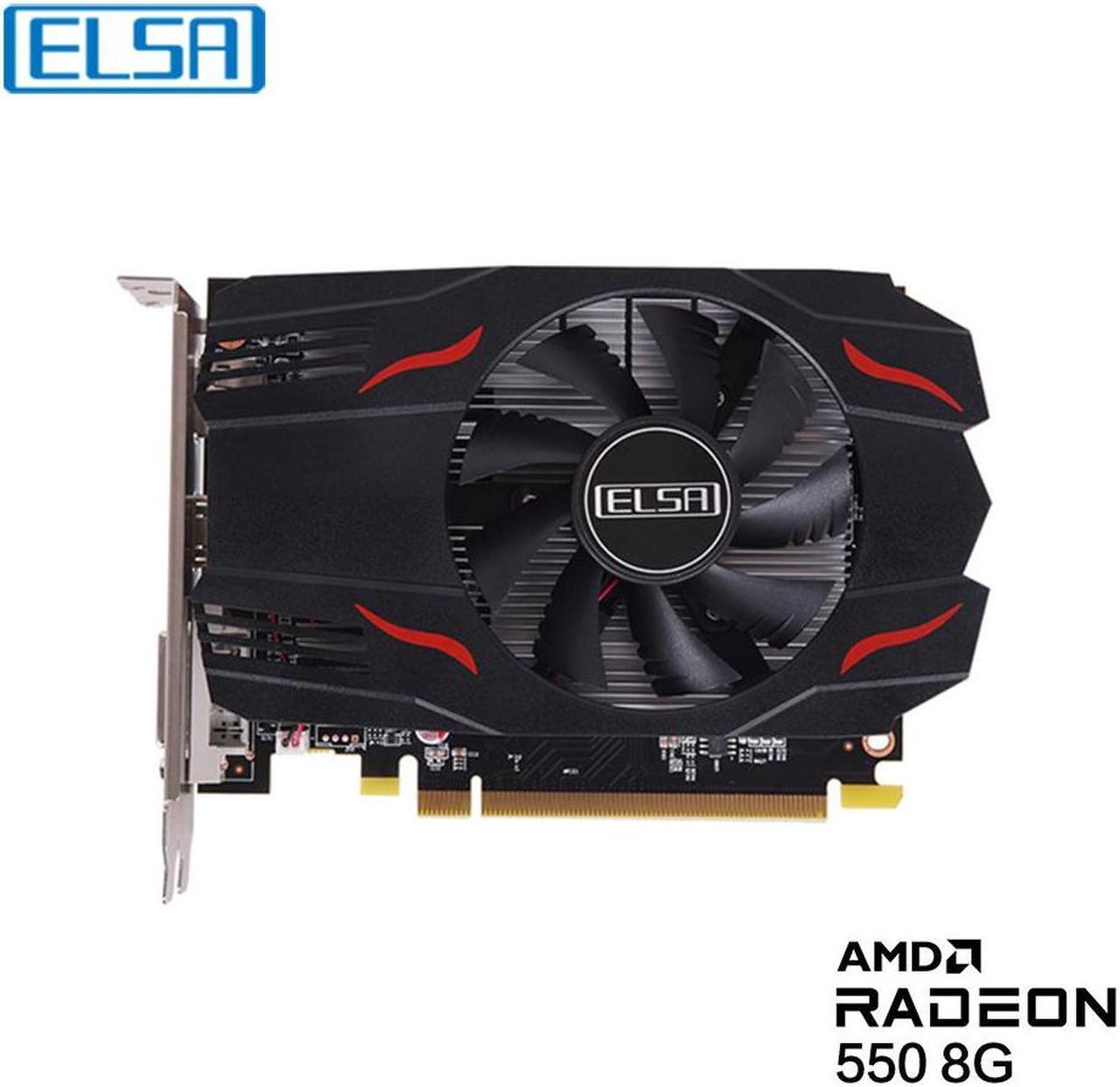Main image of ELSA AMD Radeon RX 550 8GB GDDR5 128-Bit PCI Express 3.0 x 8 Video Card 1 x HDMI,1 x DP,1 x DVI-D,Desktop Computer PC Video Gaming Graphics Card