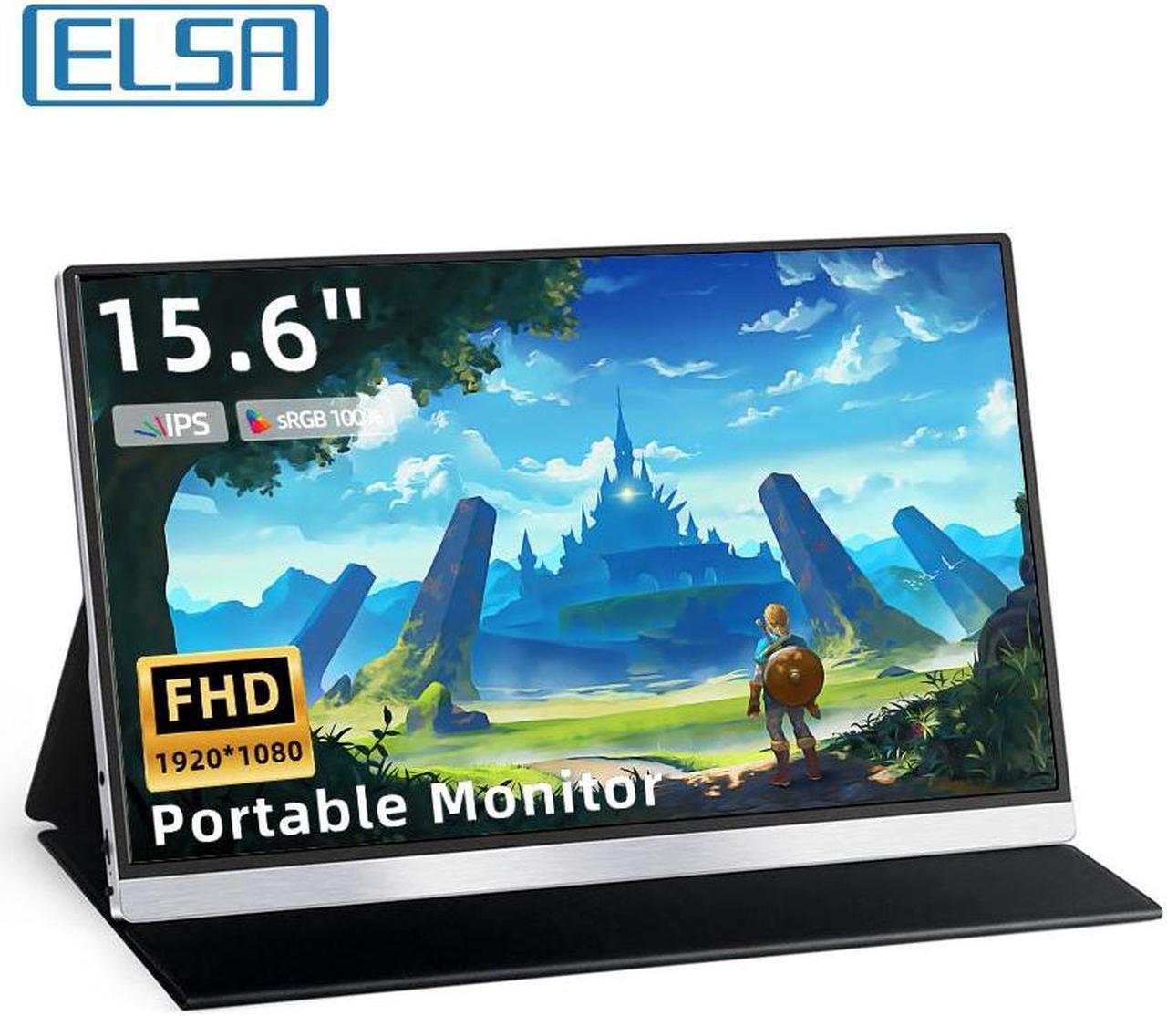 ELSA 156FCC 15.6'' Portable Monitor 1920x1080 60hz Full HD IPS With Type-c Mini HDMI USB For PC Laptop Xbox PS4/5 Switch Display