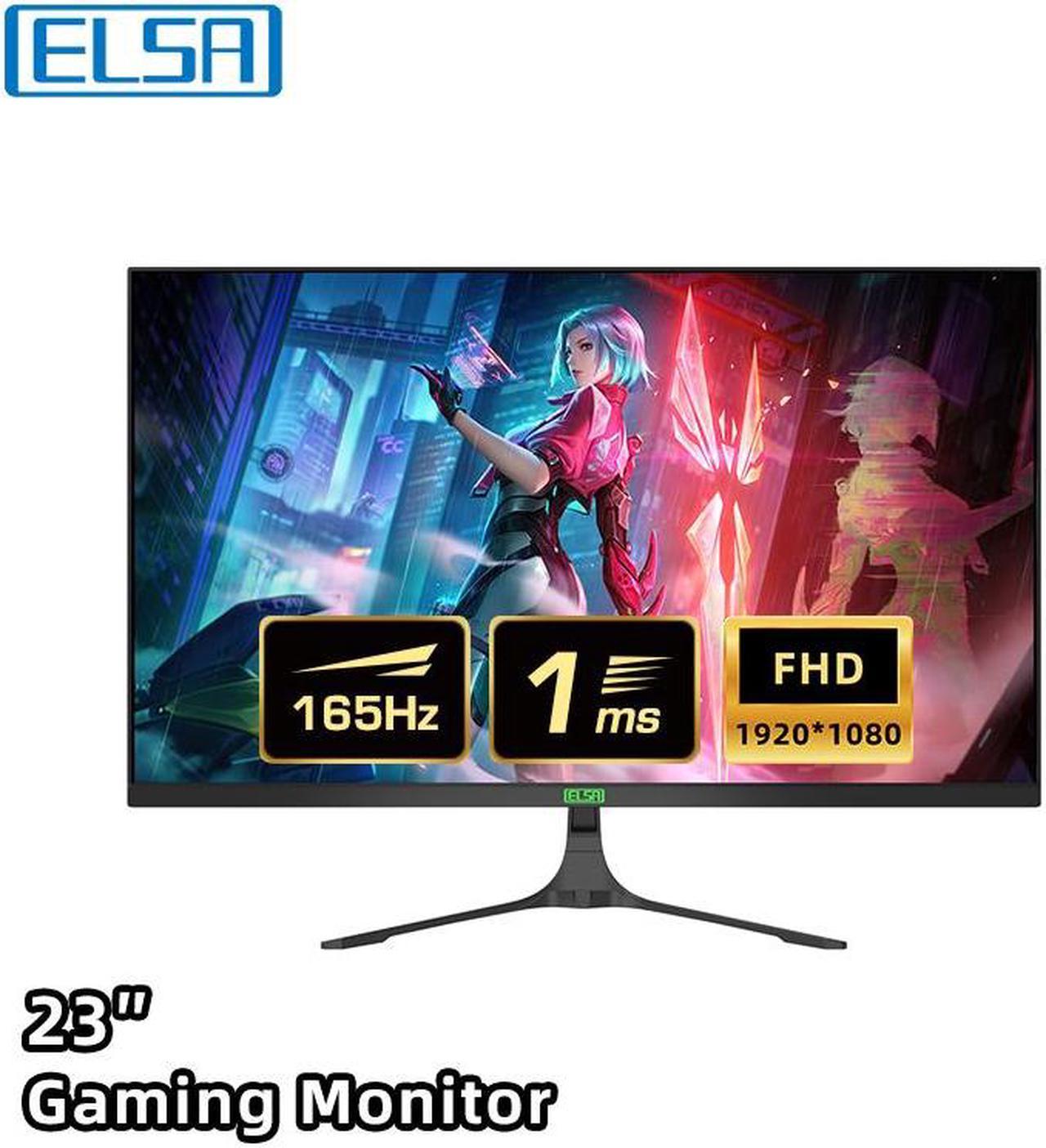 ELSA Gaming 24" (23.8" viewable) 1080P Gaming Monitor (EA241S) - Full HD, 165Hz (Supports 144Hz), 1ms, Extreme Low Motion Blur, FreeSync, Eye Care, DisplayPort, HDMI