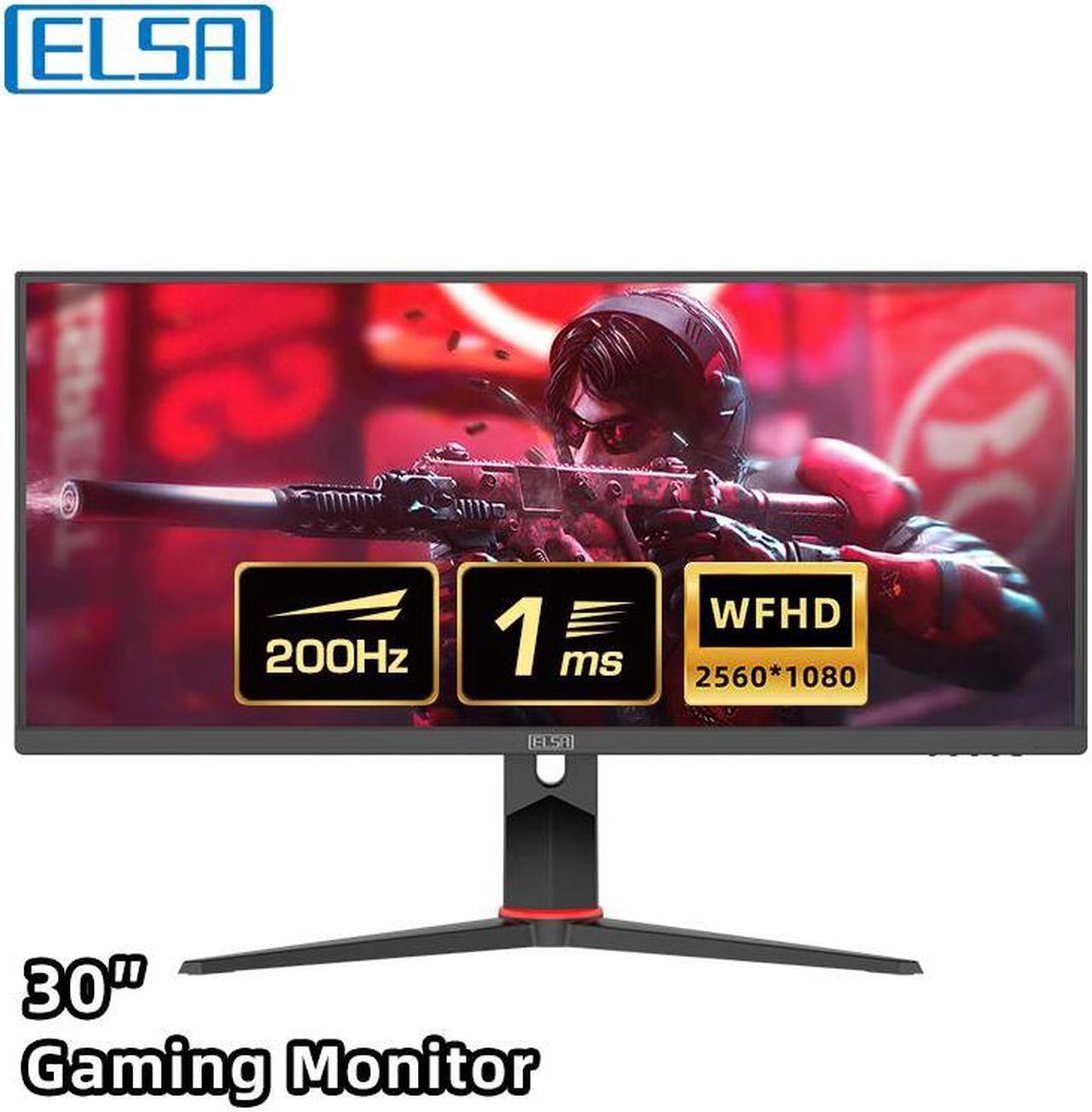 Main image of ELSA 30'' Ultrawide 21:9 WFHD 2560x1080 200hz 1ms Response IPS Gaming Monitor FreeSync 104% sRGB DisplayPort,HDMI,30G1P