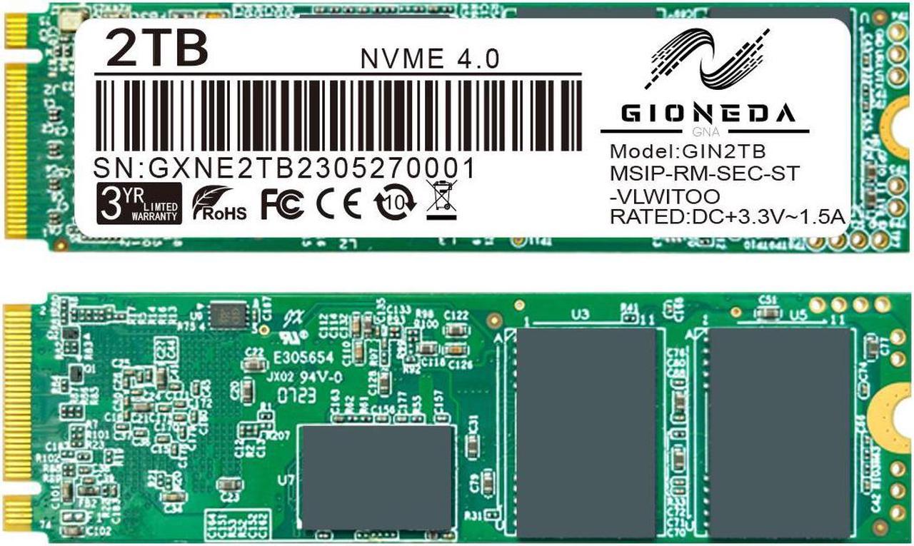 Gioneda 4TB/2TB/1TB NVMe 4.0 Gen4 PCIe M.2 Internal SSD Extreme Performance Solid State Drive R/W 7000/6000MB/s 2TB