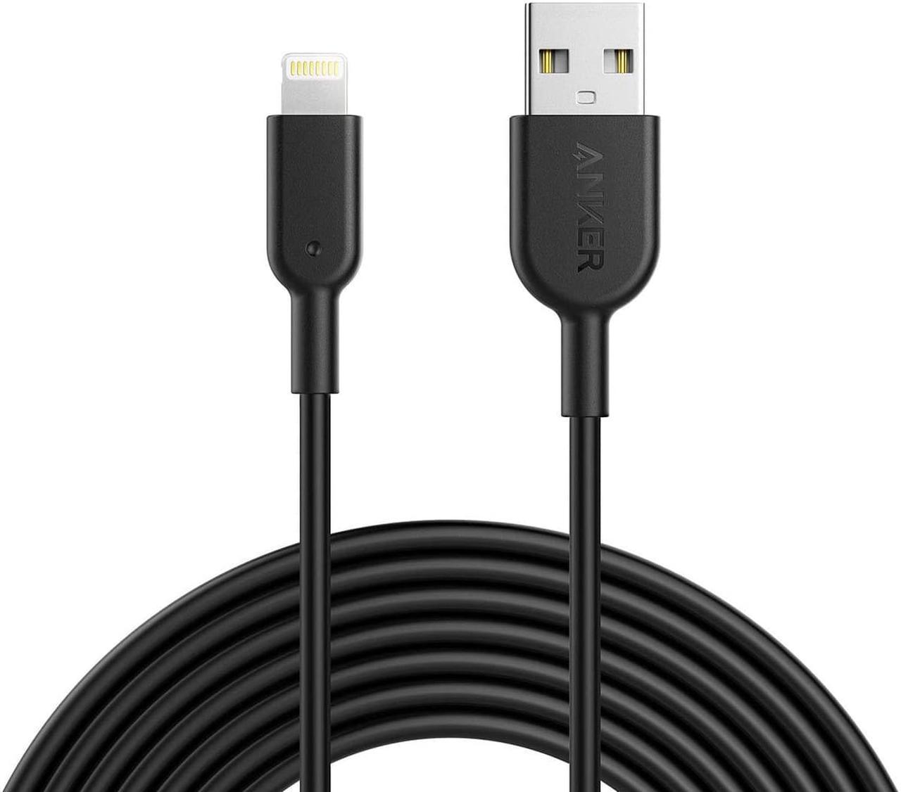 Anker Powerline II Lightning Cable, [10ft MFi Certified] USB Charging/Sync Lightning Cord Compatible with iPhone SE 11 11 Pro 11 Pro Max Xs MAX XR X 8 7 6S 6 5, iPad and More (Black)