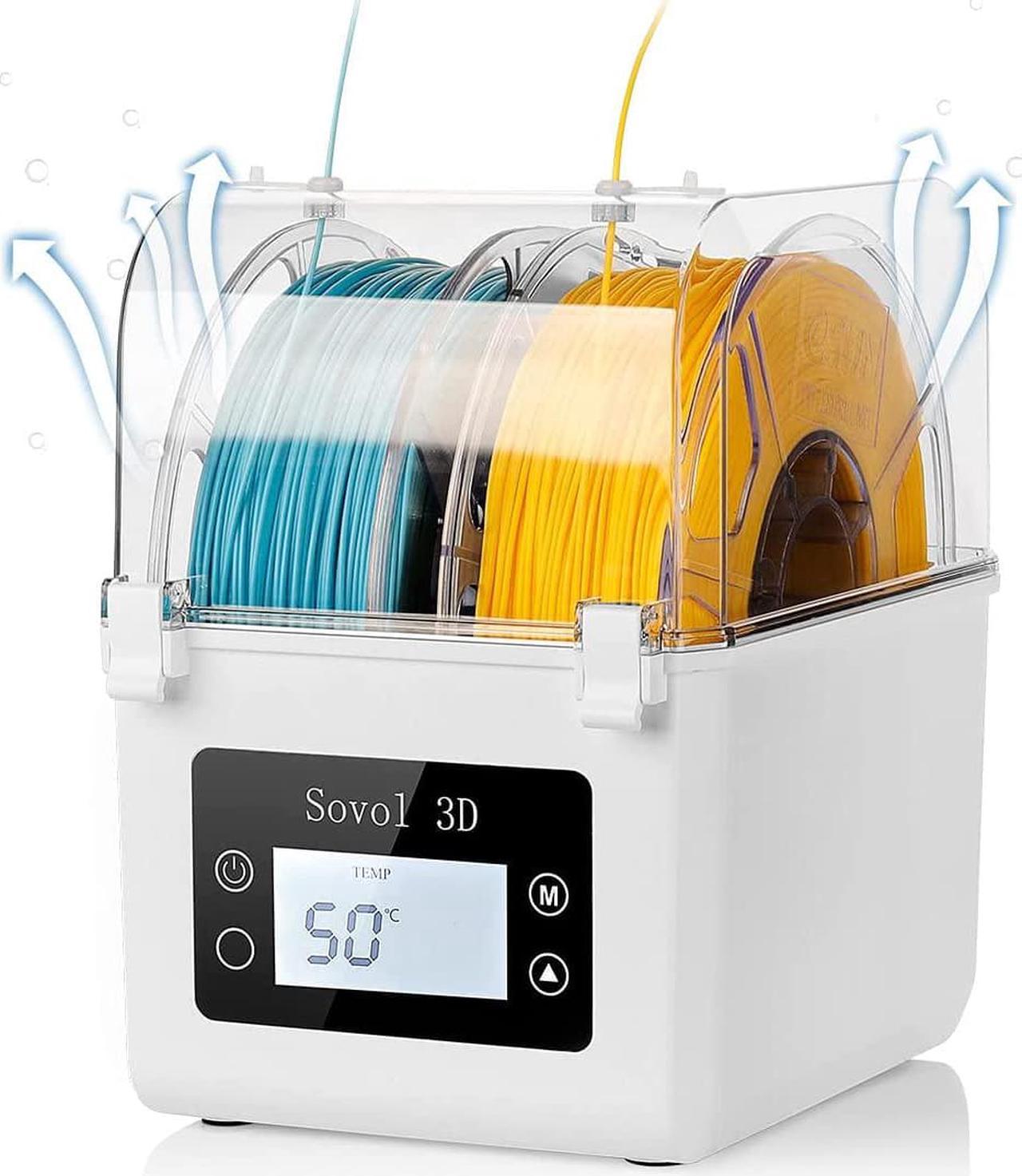 Sovol Filament Dryer, SH01 Filament Dehydrator Spool Holder, Dry Box for Keeping Filament Dry During 3D Printing, Compatible with 1.75mm, 2.85mm Filament and PLA PETG TPU ABS Material