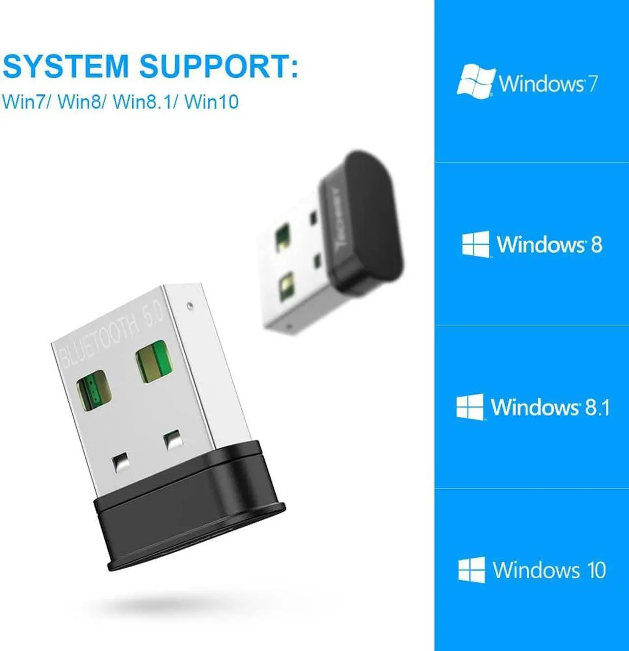 Alt view image 5 of 7 - USB Bluetooth Adapter for PC Receiver - Techkey Mini Bluetooth 5.0 EDR Dongle transmitter for Computer Desktop Transfer for Laptop Bluetooth Headset Speaker Keyboard Mouse Printer Windows11/10/8.1/8/7