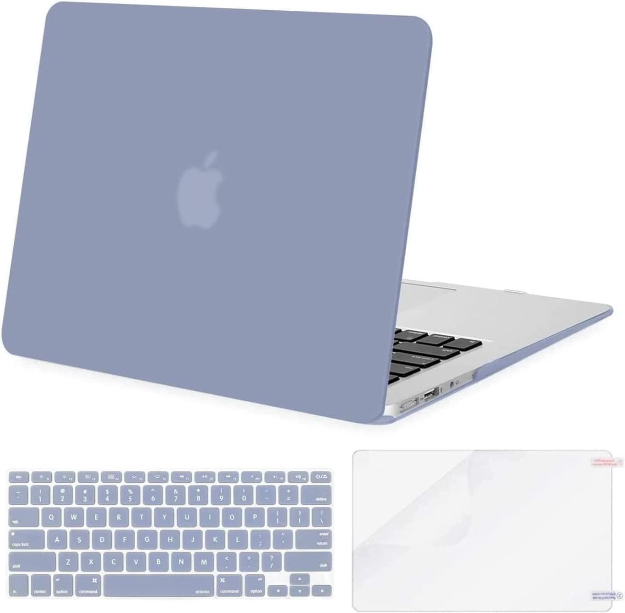 MOSISO Compatible with MacBook Air 13 inch Case (Models: A1369 & A1466, Older Version 2010-2017 Release), Protective Plastic Hard Shell Case & Keyboard Cover & Screen Protector, Lavender Gray