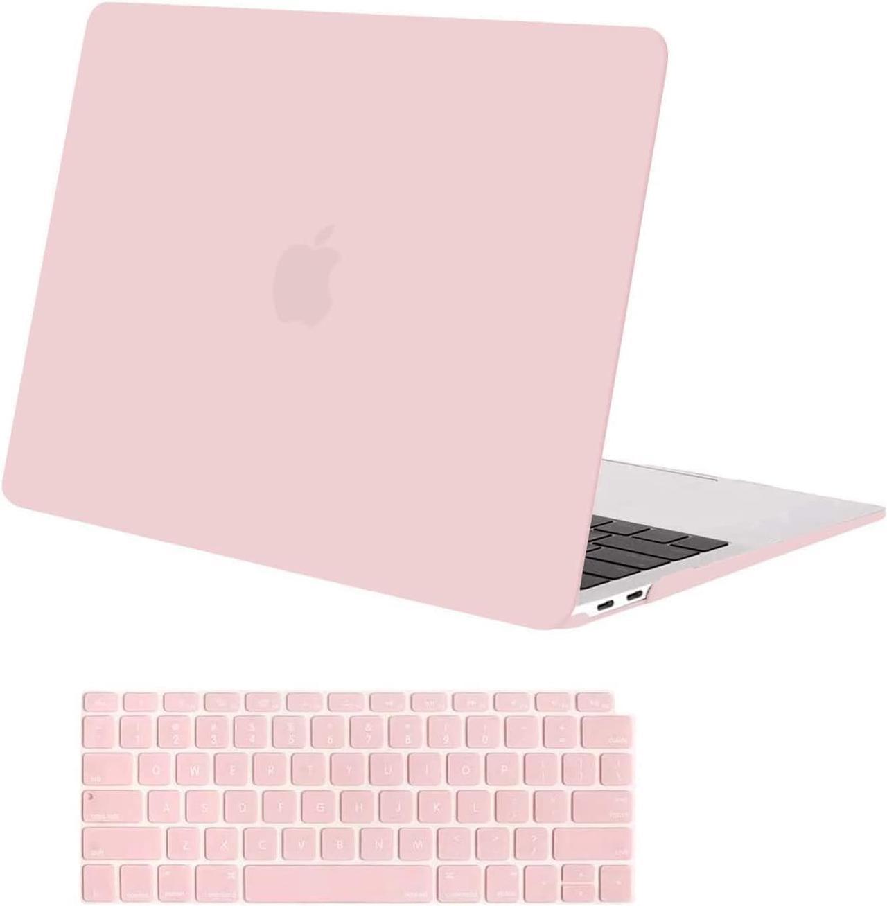 MOSISO Compatible with MacBook Air 13 inch Case 2022 2021 2020 2019 2018 Release A2337 M1 A2179 A1932 Retina Display with Touch ID, Plastic Hard Shell Case & Keyboard Cover Skin, Rose Quartz