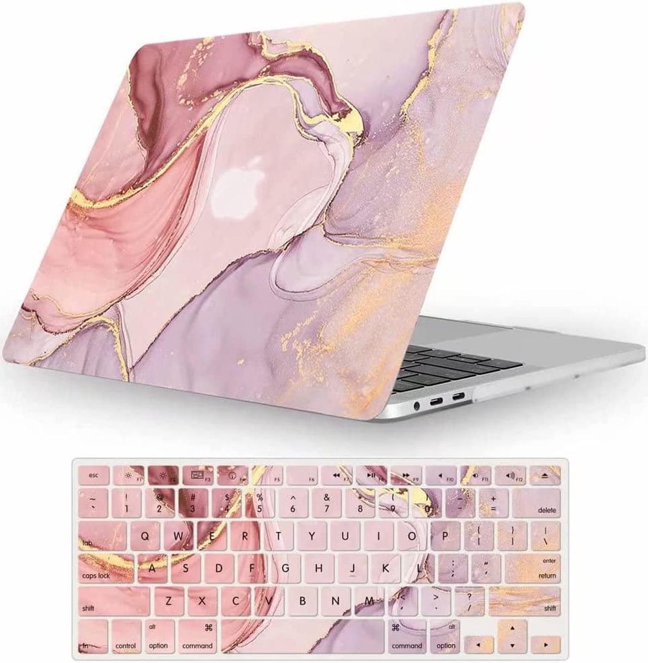 Fancity Case Compatible with MacBook Air 13 Inch 2017, Model A1466 A1369 Hard Plastic Cover Matte Protective Case with Keyboard Cover for Old 2010-2017 Air 13.3 Inch Without Touch ID, Pink Marble