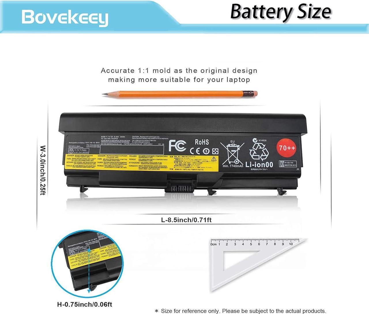 Alt view image 6 of 7 - Bovekeey T430 W510 70++ 0A36303 Battery 94Wh for Lenovo ThinkPad T420 T410 T530 T520 T510 W530 W520 L430 L420 L412 L530 L520 L512 45N1011 45N1010 45N1005 42T4791