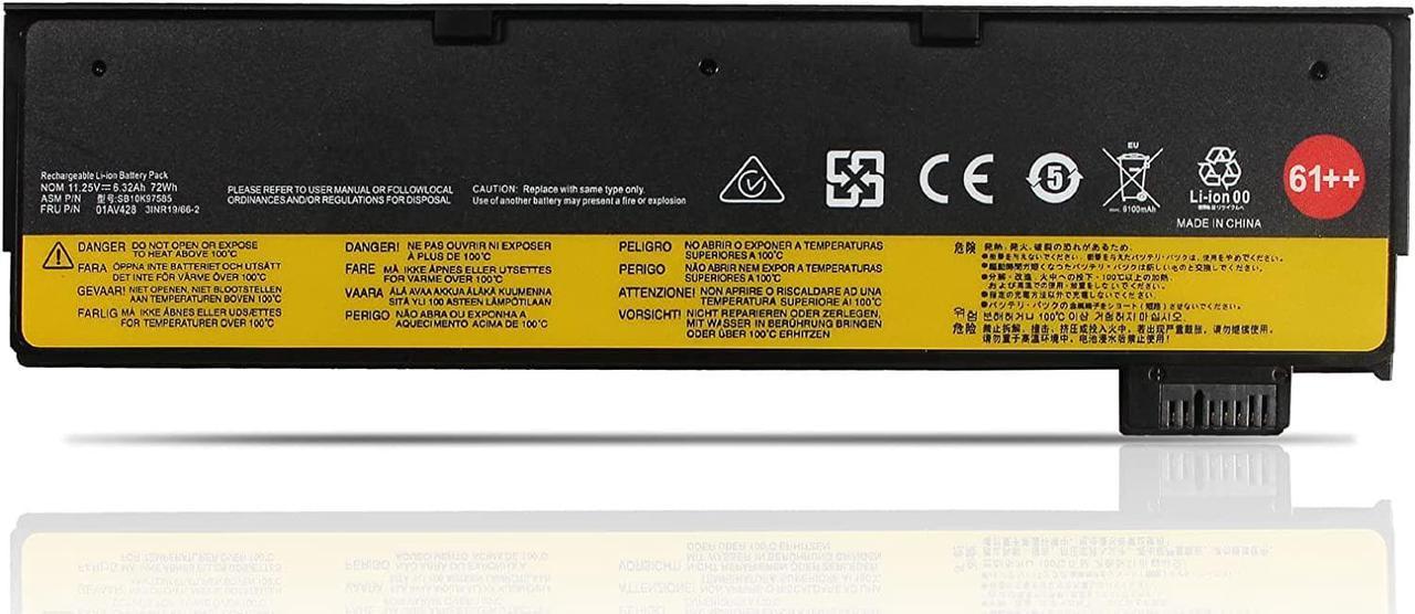 TIIANTE 72Wh 61++ Laptop Battery for Lenovo ThinkPad T470 T480 T570 T580 A475 A485 TP25 P51S P52S 01AV492 01AV427 01AV428 01AV423 01AV424 01AV422 SB10K97584 SB10K97585 4X50M08811 4X50M08812 4X50M08810