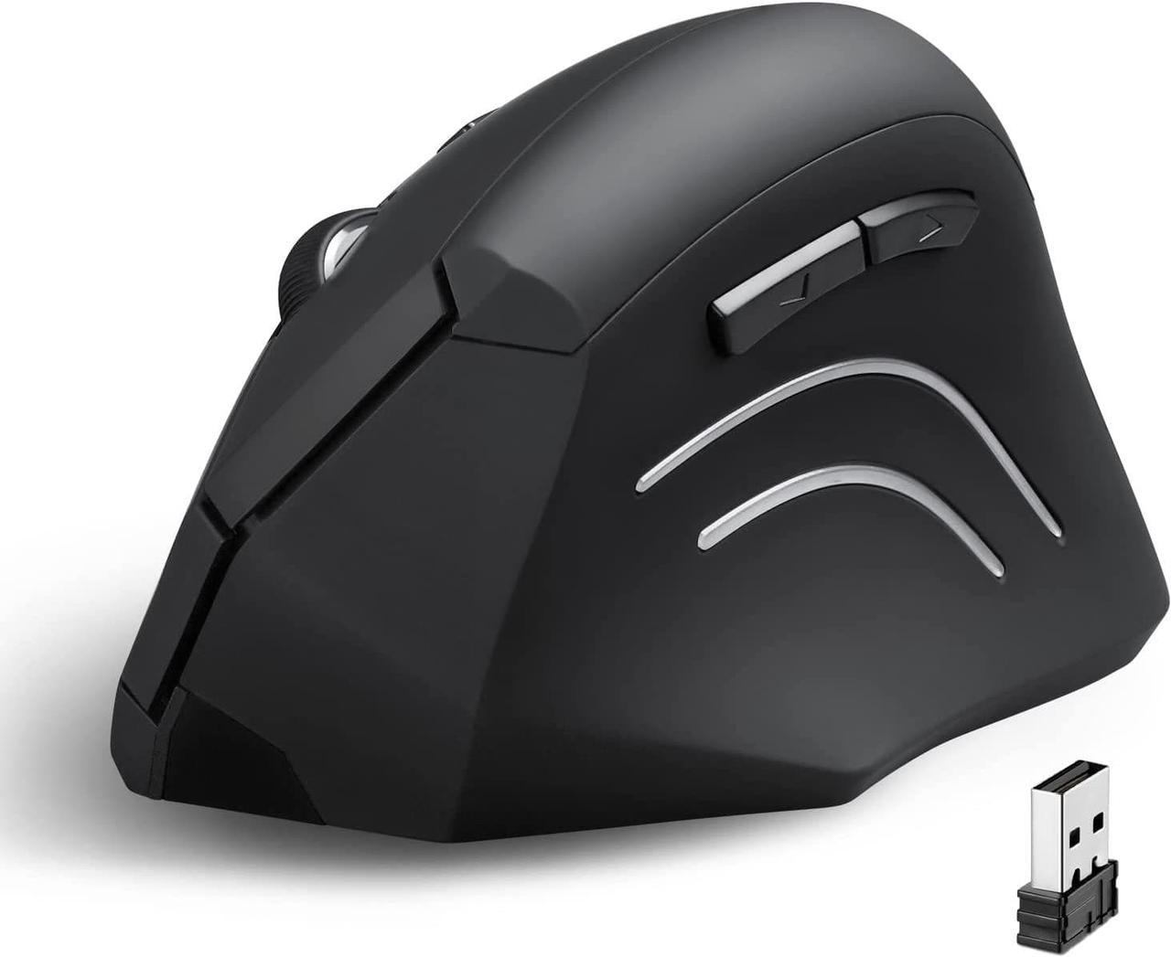 Perixx PERIMICE-608, Programmable Wireless Vertical Ergonomic Mouse - 800/1200/1600 Dpi - 2.4Ghz - Natural Ergonomic Vertical Right Handed Design