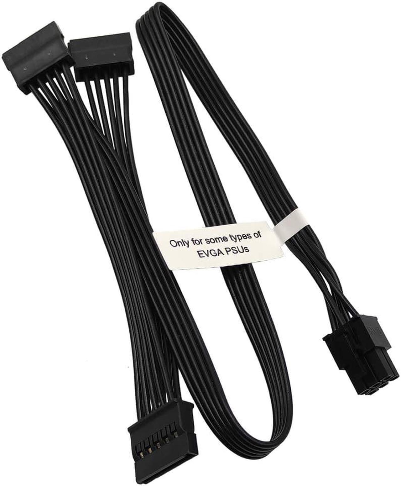 COMeap 6 Pin to 3X 15 Pin SATA Hard Drive Power Adapter Cable for Some Specific Types of EVGA Modular PSUs 20-in(50cm)