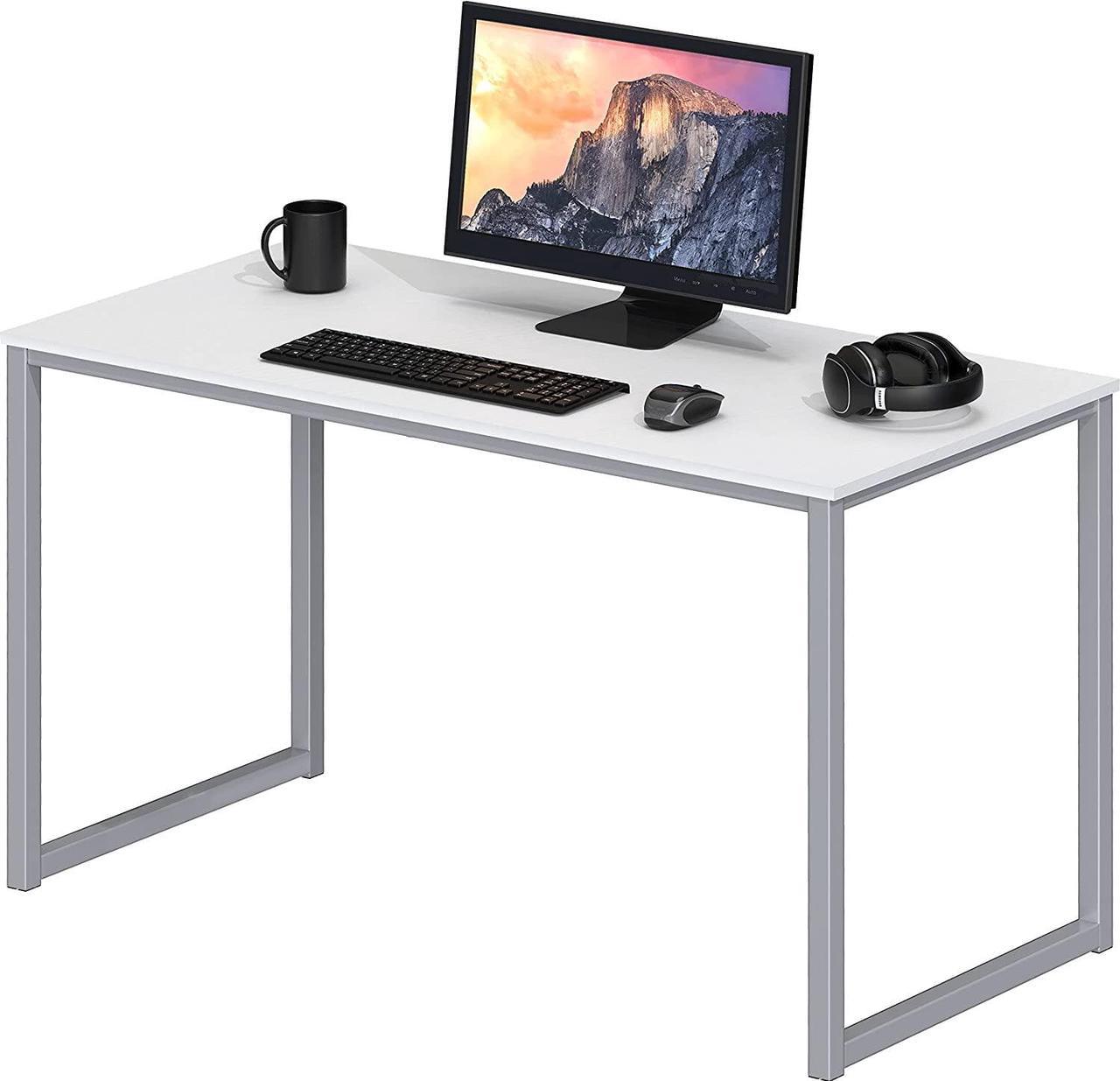 SHW Computer Desk 40-Inch for Home Office, White