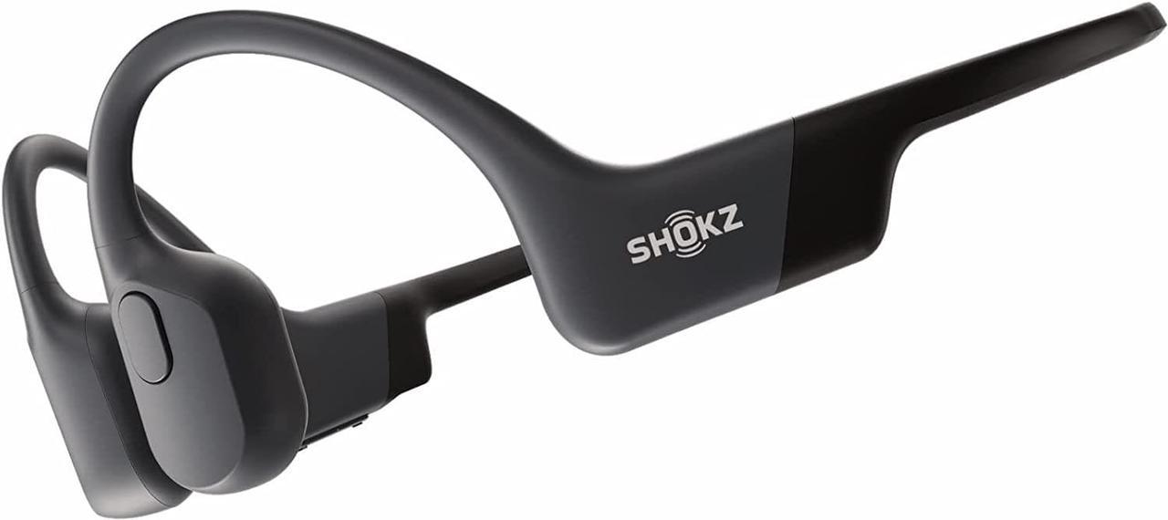 Shokz OpenRun (AfterShokz Aeropex) - Open-Ear Bluetooth Bone Conduction Sport Headphones - Sweat Resistant Wireless Earphones for Workouts and Running - Built-in Mic, with Headband (Black)