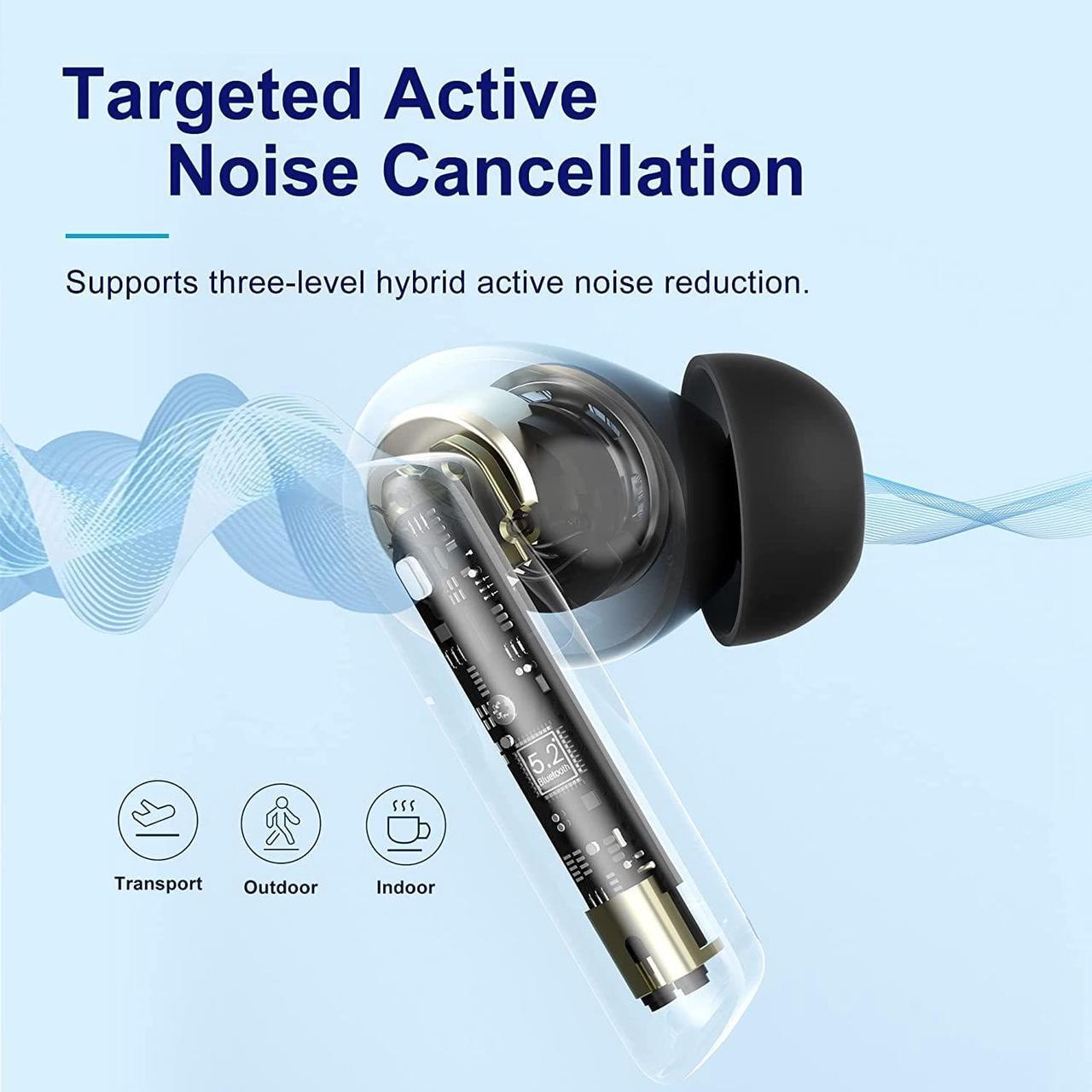 Alt view image 2 of 7 - QCY HT05 Multi-Mode Active Noise Cancelling Wireless Earbuds, AI-Enhanced Calls Bluetooth Headphones with 6 Mics, Anti-Wind Noise, Transparency, App for Custom EQ, 30H Playtime, Bluetooth 5.2
