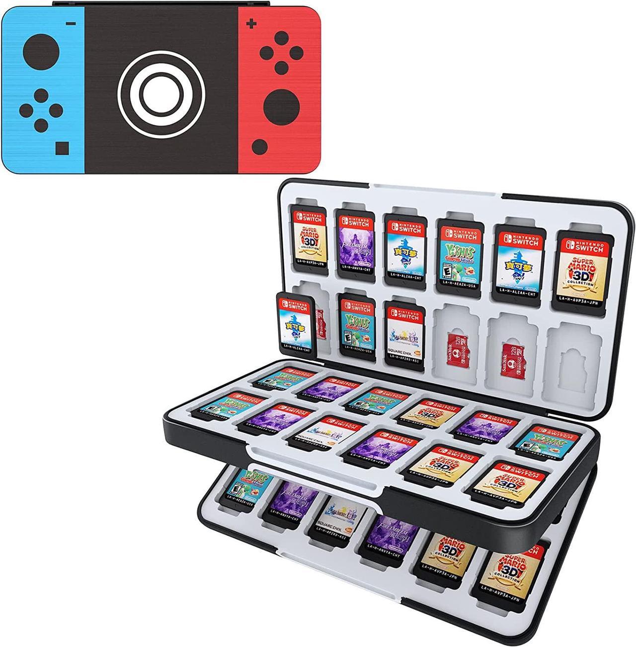 HEIYING Game Card Case for Nintendo Switch&Switch OLED,Customized Pattern Switch Lite Game Card Storage Box with 48 Game Card Slots and 24 Micro SD Card Slots.