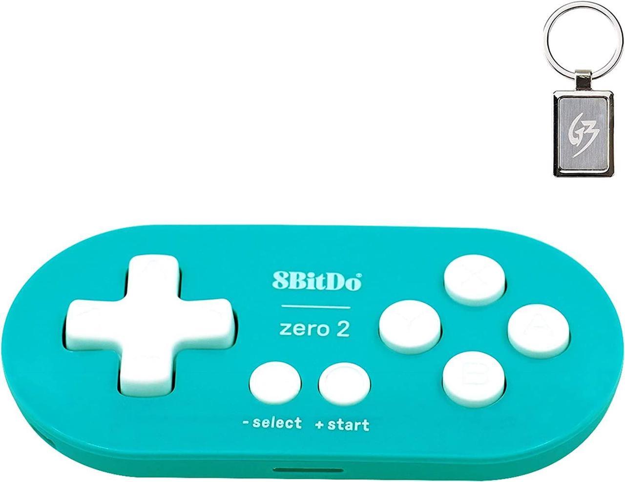 Mcbazel 8Bitdo Zero 2 Bluetooth Gamepad Wireless Controller for NS Switch/Windows/Android/macOS/Steam/Raspberry Pi (Turquoise Edition) with Keychain