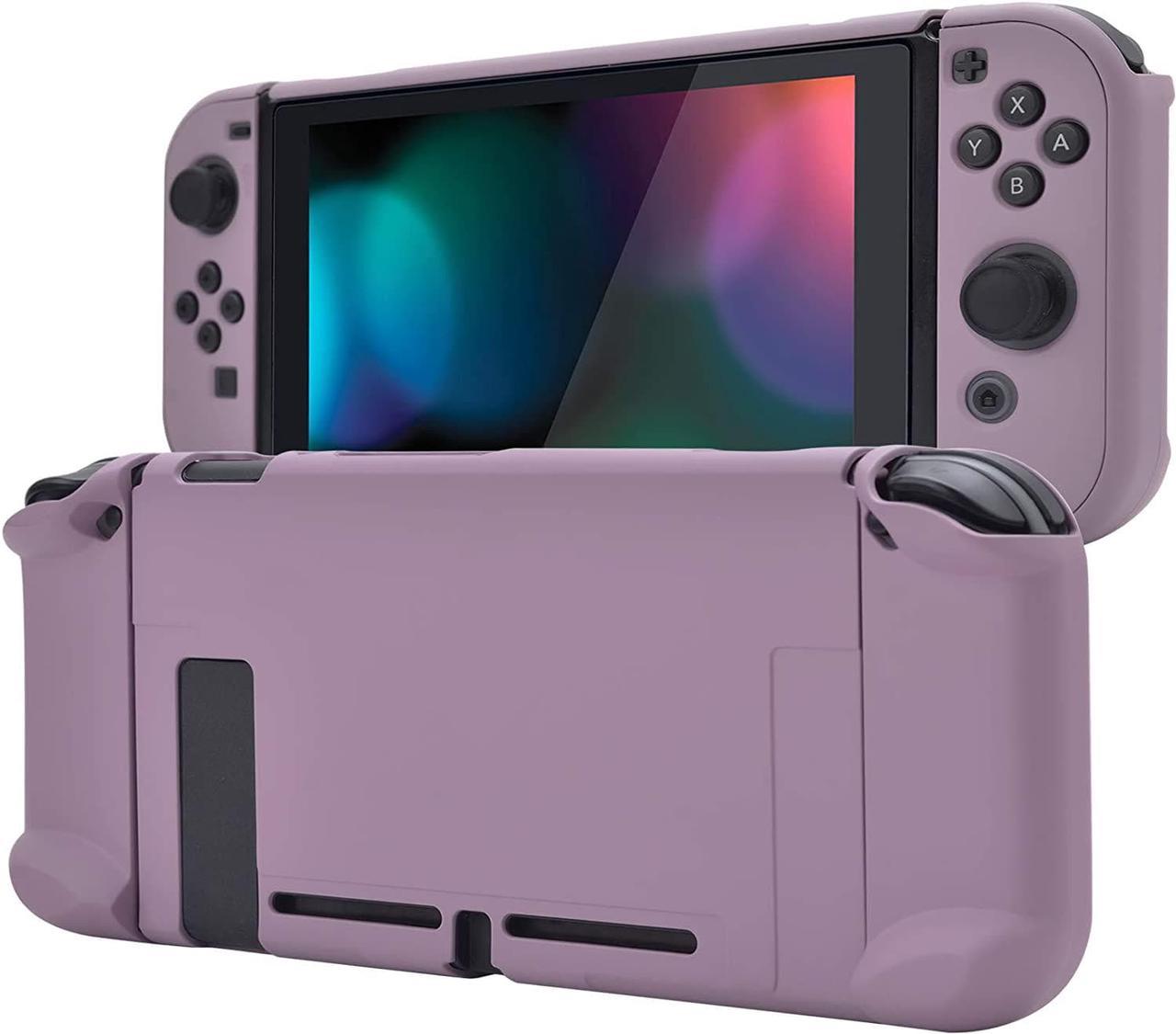 eXtremeRate Back Cover for Nintendo Switch Console, NS Joycon Handheld Separable Protector Hard Shell, Customized Dockable Protective Case for Nintendo Switch - Dark Grayish Violet