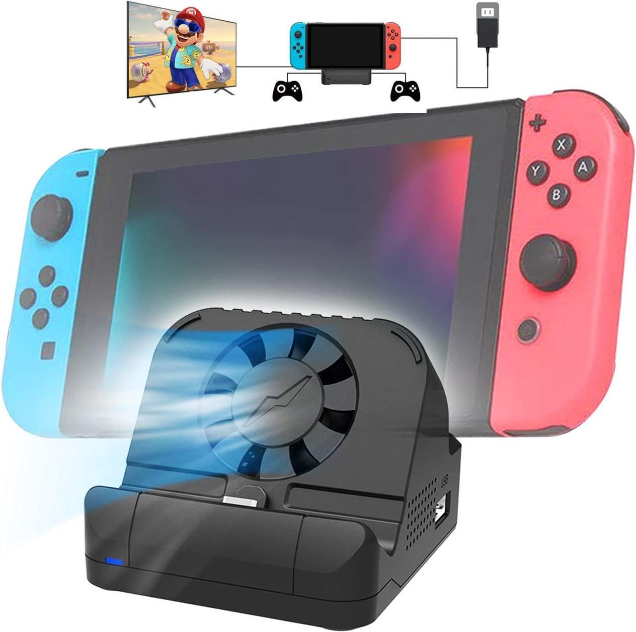 Switch Dock for Nintendo, TV Switch Docking Station Portable Switch Dock to TV for Nintendo Switch/Nintendo Switch OLED Model with USB 3.0 Port and Cooling Fan (Black)