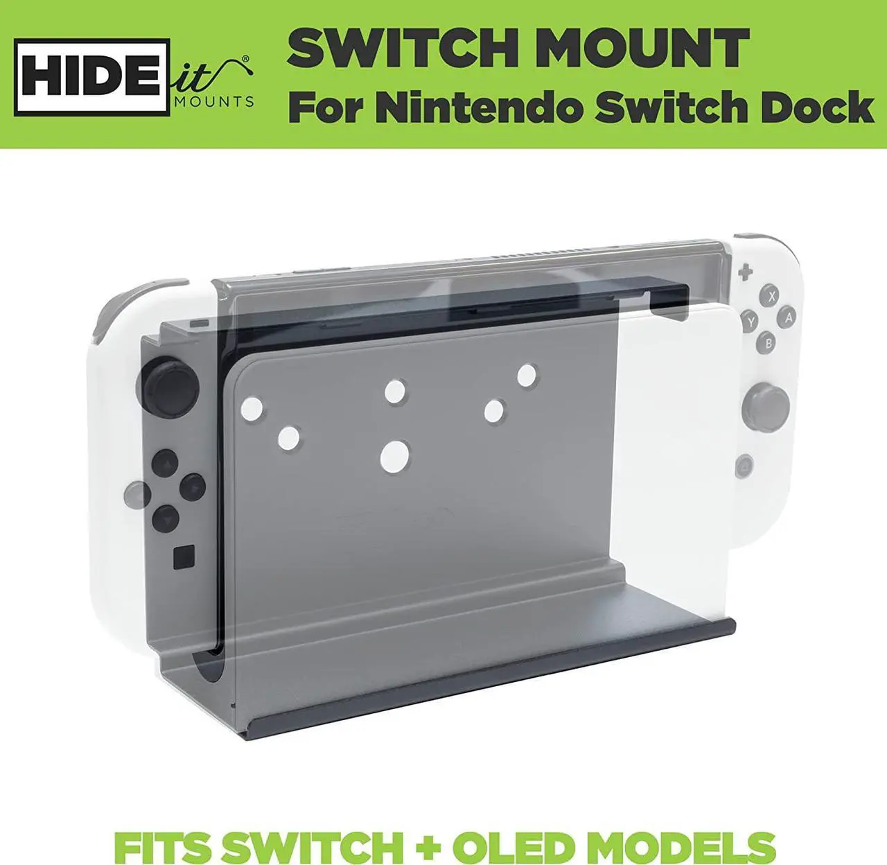 Alt view image 2 of 7 - HIDEit Mounts Switch Wall Mount - American Company, Steel Mount for Nintendo Switch and Nintendo Switch OLED to Safely Store Your Switch Console