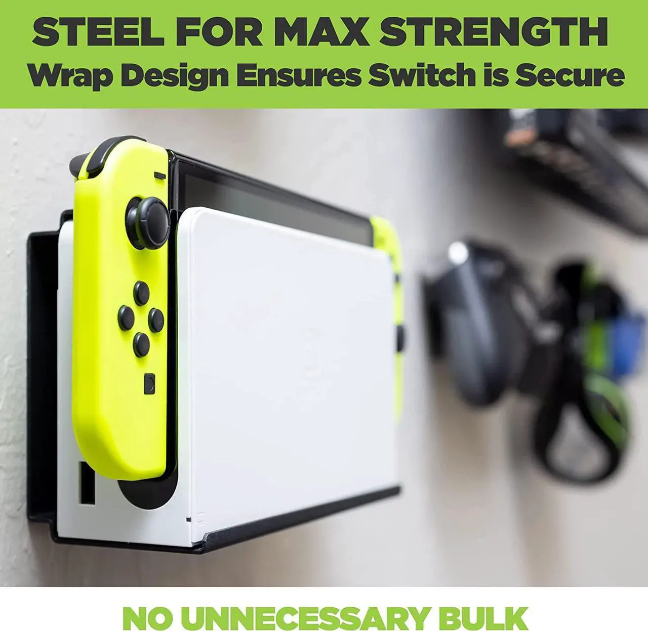 Alt view image 5 of 7 - HIDEit Mounts Switch Wall Mount - American Company, Steel Mount for Nintendo Switch and Nintendo Switch OLED to Safely Store Your Switch Console