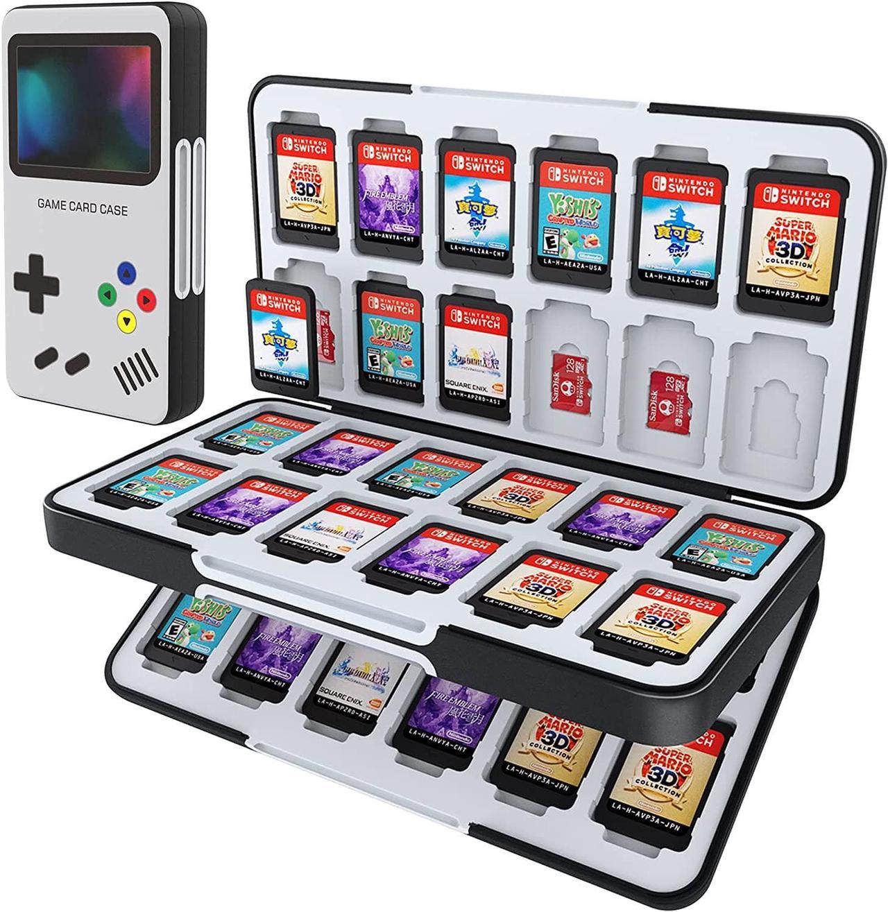 HEIYING Game Card Case for Nintendo Switch&Switch OLED,Customized Pattern Switch Lite Game Card Storage with 48 Game Card Slots and 24 Micro SD Card Slots. (Game Console)