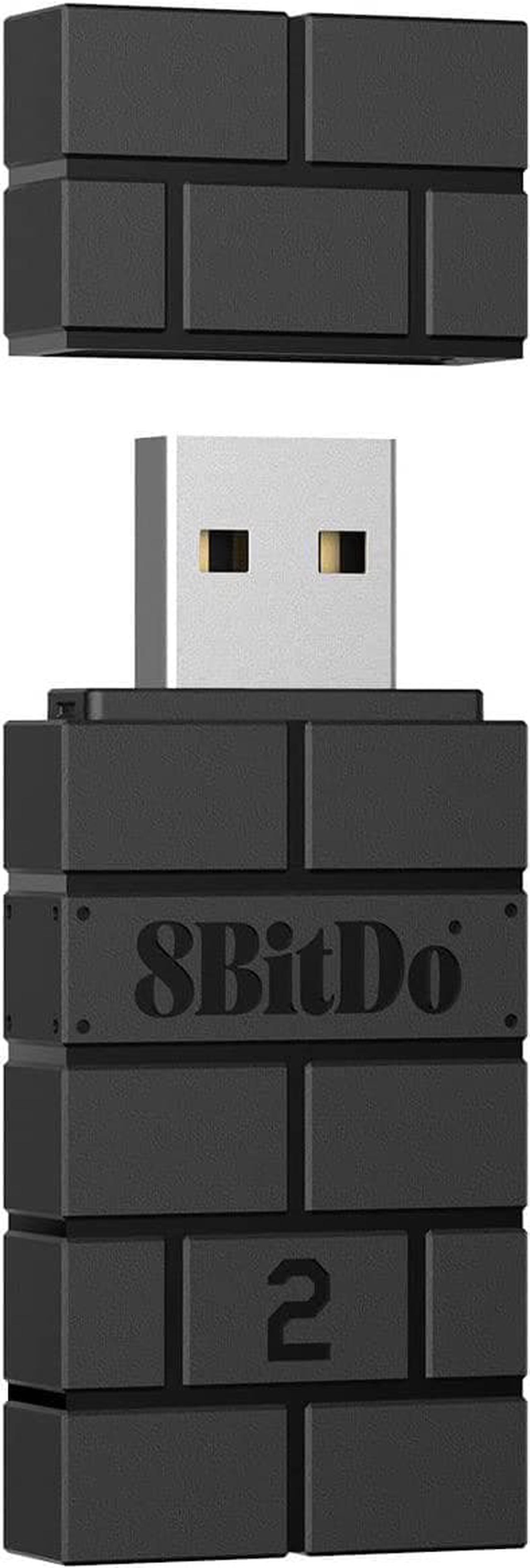 8Bitdo Wireless USB Adapter 2 for Switch, Windows, Mac & Steam Deck, Compatible with Xbox Series X & S Controller, Xbox One Bluetooth Controller, Switch Pro and PS5 Controller (Black)