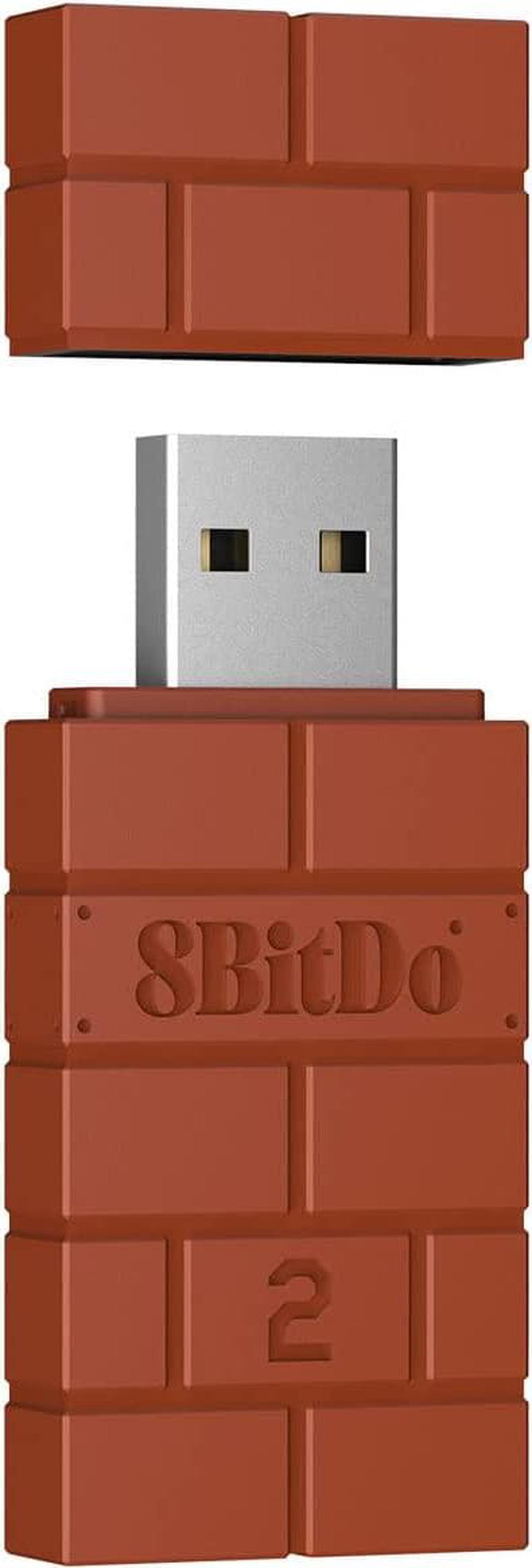 8BitDo Wireless USB Adapter 2 for Switch, Windows, Mac & Steam Deck, Compatible with Xbox Series X & S Controller, Xbox One Bluetooth Controller, Switch Pro and PS5 Controller (Brown)