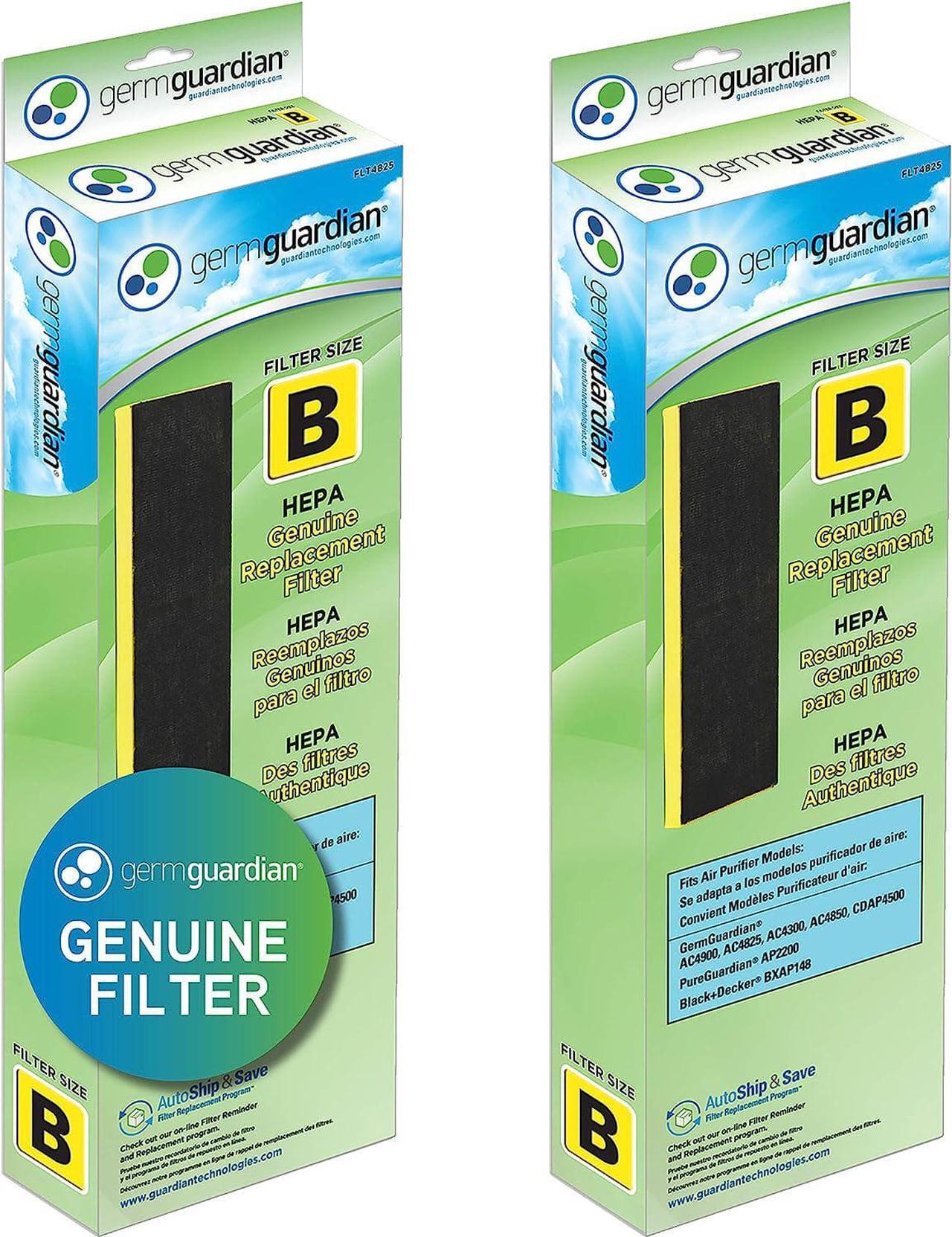 Germ Guardian FLT48252PK HEPA Genuine Air Purifier Replacement Filter B Multi-Pack for GermGuardian AC4300BPTCA, AC4900CA, AC4825, AC4825DLX, AC4850PT, CDAP4500BCA, CDAP4500WCA and More, 2-Pack