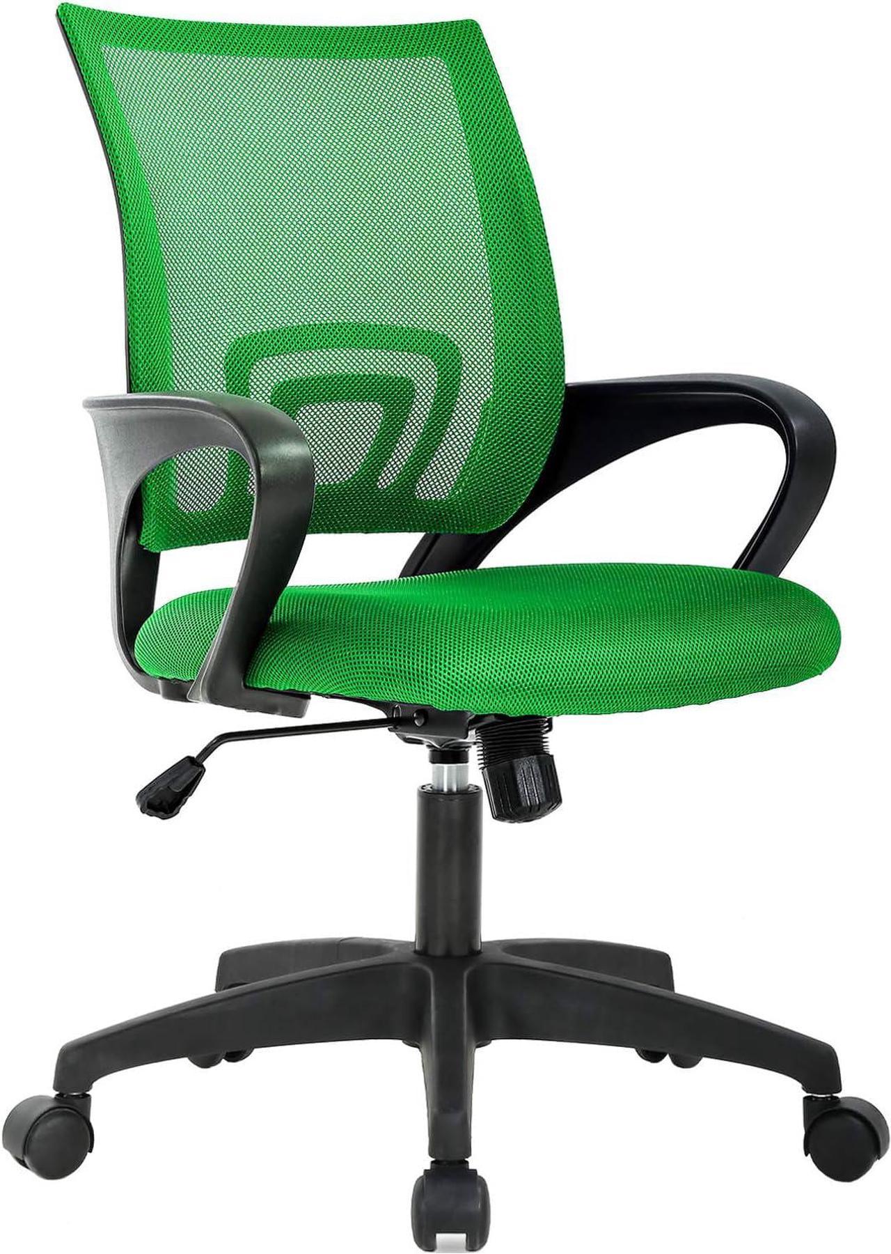 Home Office Chair Ergonomic Desk Chair Mesh Computer Chair with Lumbar Support Armrest Executive Rolling Swivel Adjustable Mid Back Task Chair for Women Adults (Green)