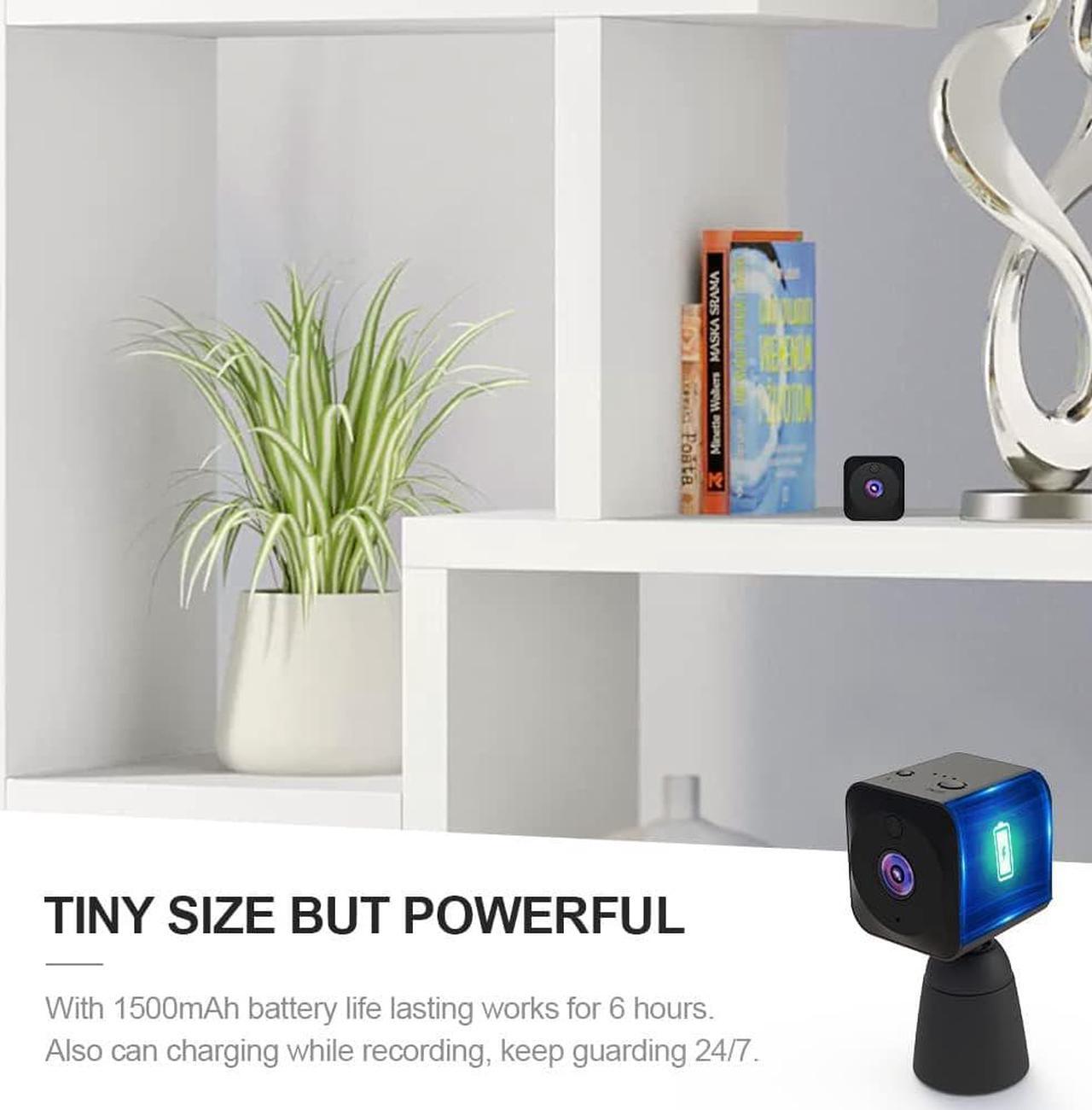 Alt view image 5 of 6 - Spy Camera WiFi Mini Hidden Camera 4K HD Clear Live Video Long Standby Time Tiny Spy Cam Compact Indoor Wireless Hidden Security Camera with Phone App Easy Setup Smallest Home Surveillance Nanny Cam