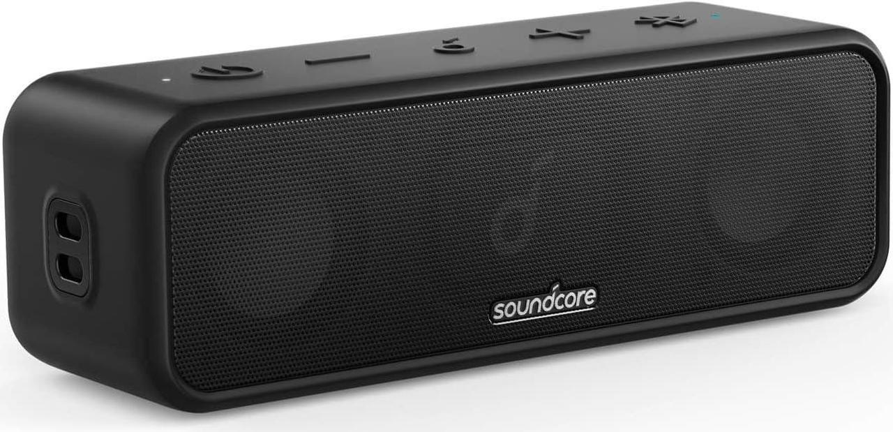 Soundcore 3 by Anker Soundcore, Bluetooth Speaker with Stereo Sound, 24H Playtime, IPX7 Waterproof, Pure Titanium Diaphragm Drivers, PartyCast, BassUp, App, Custom EQ, for Home, Outdoor, and Beach