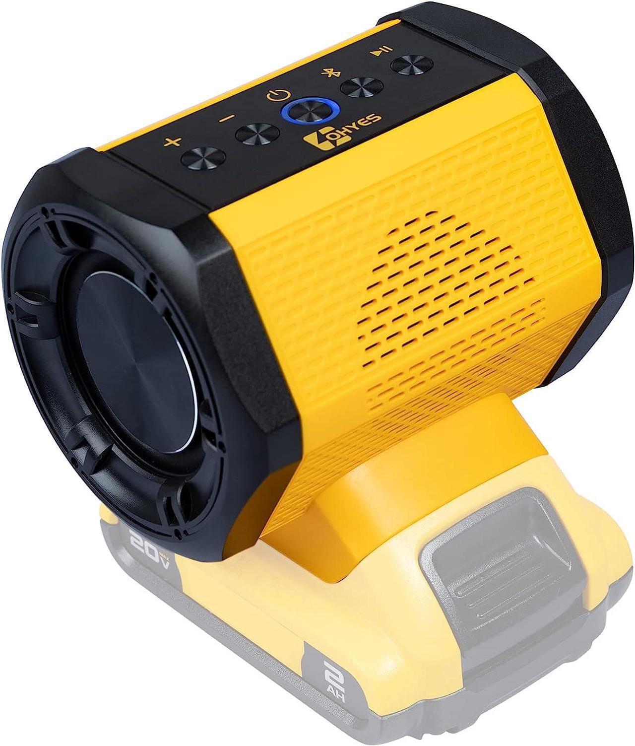 Bluetooth Speaker Fit for DeWALT 18v 20v Max Including 20-60v Flexvolt Battery for Worksite, Camping and Festival Parties (Battery not Included)