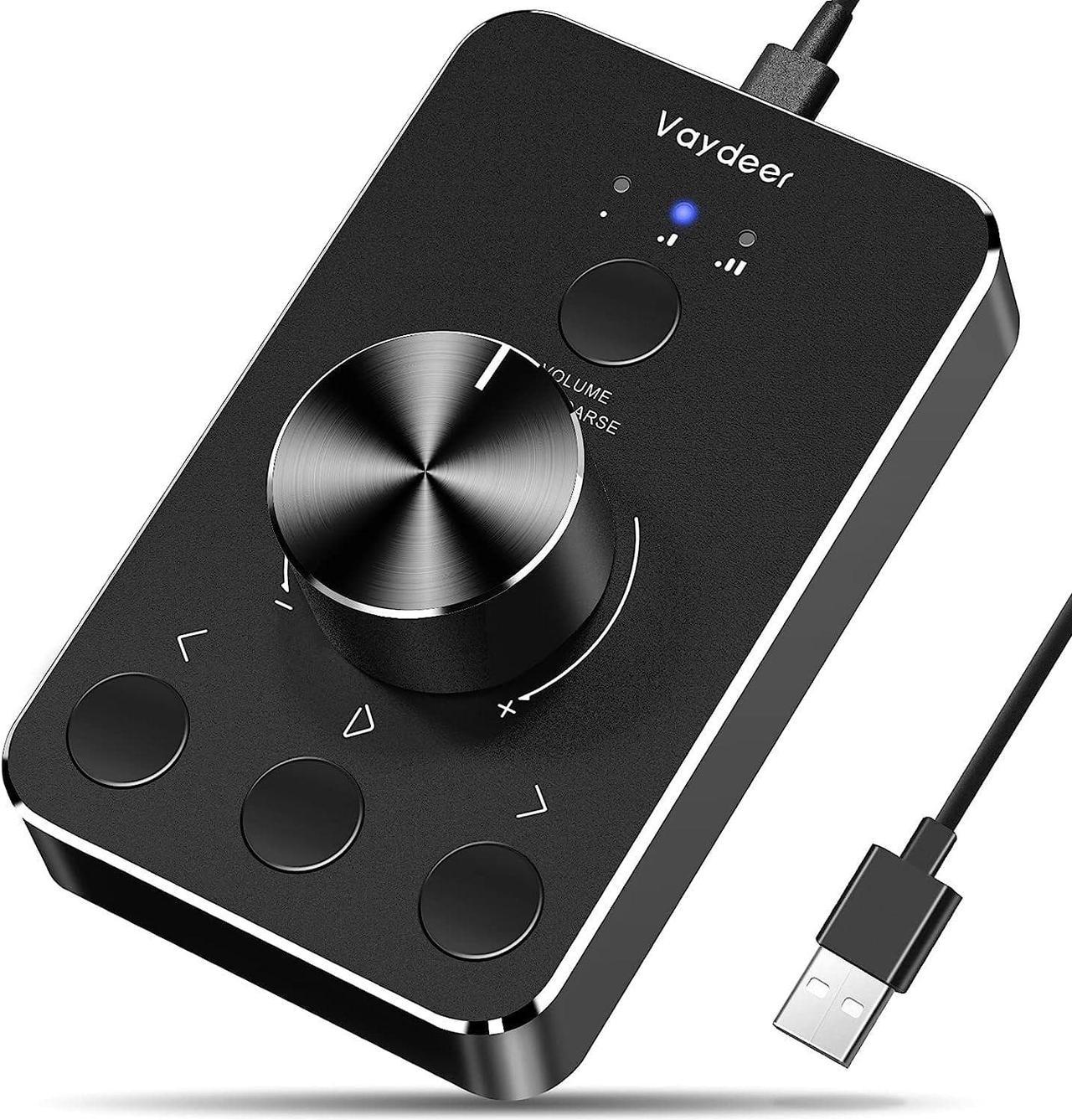 VAYDEER Multimedia Controller Knob with One-Click Mute Function and 3 Volume Control Modes Audio Adjuster Volume Controller for Win7/8/10/MAC