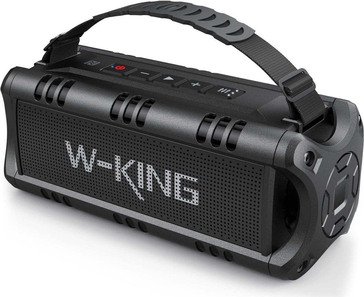 Bluetooth Speaker, W-KING 30W IPX6 Waterproof Wireless Powerful Portable Speakers with Rich Bass, 24H Playtime, TF Card, USB Playback, Built-in Mic, AUX, EQ, NFC, Outdoor Speaker for Camping, Trip