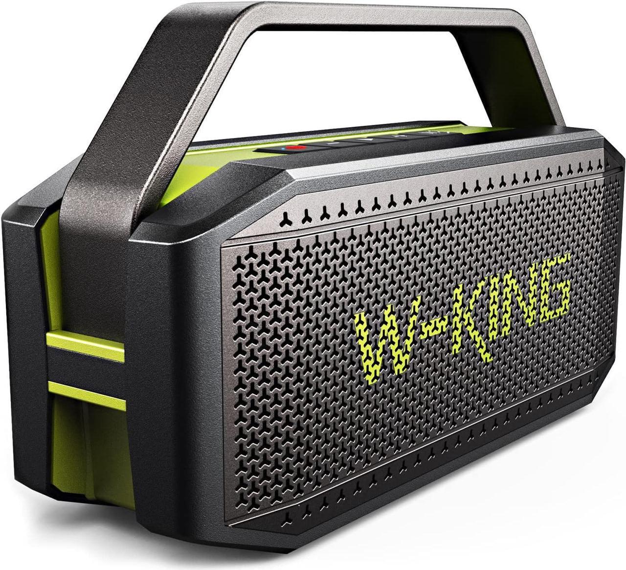 W-KING 60W Loud Portable Wireless Bluetooth Speaker, IPX6 Waterproof Outdoor Haut parleur Speaker with Rich Bass, 40H Playtime, Power Bank, Bluetooth 5.0, TF Card, AUX, NFC for Beach, Party, Camping